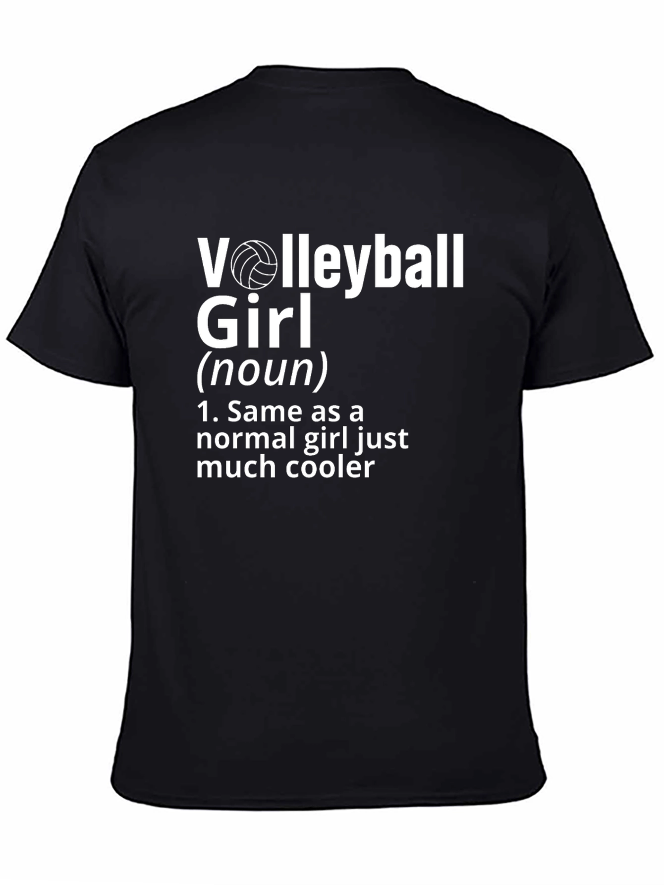 Black Volleyball Girl Definition T-Shirt - Cool & Sporty Tee view 4