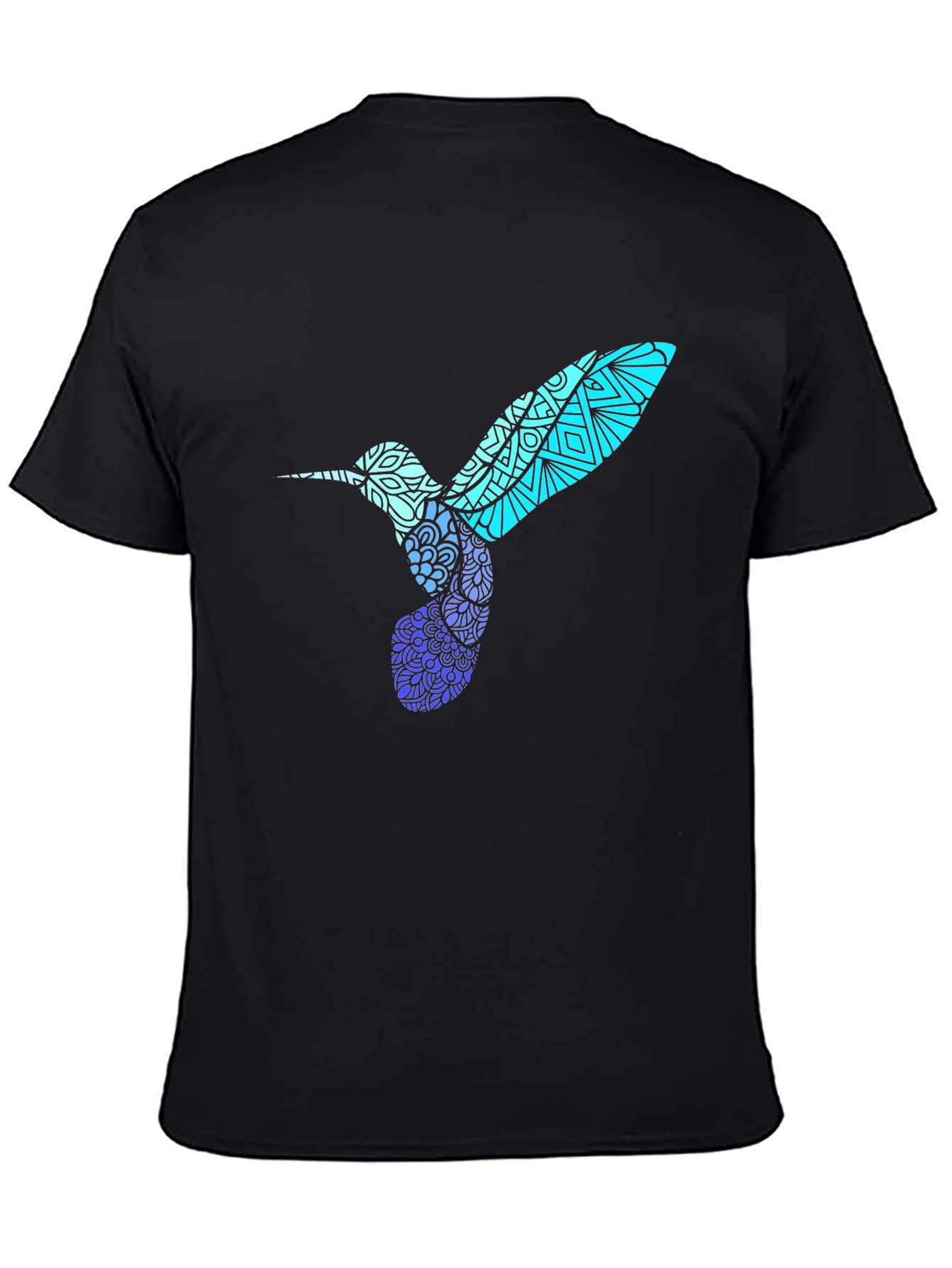 Black Hummingbird Graphic Tee - Stylish Men's Black T-Shirt view 4