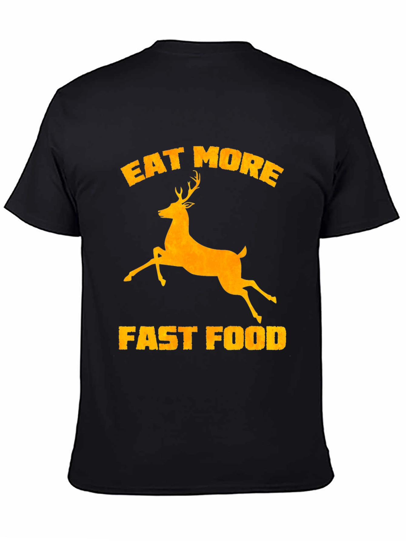 Black Eat More Deer Fast Food Graphic Tee view 4