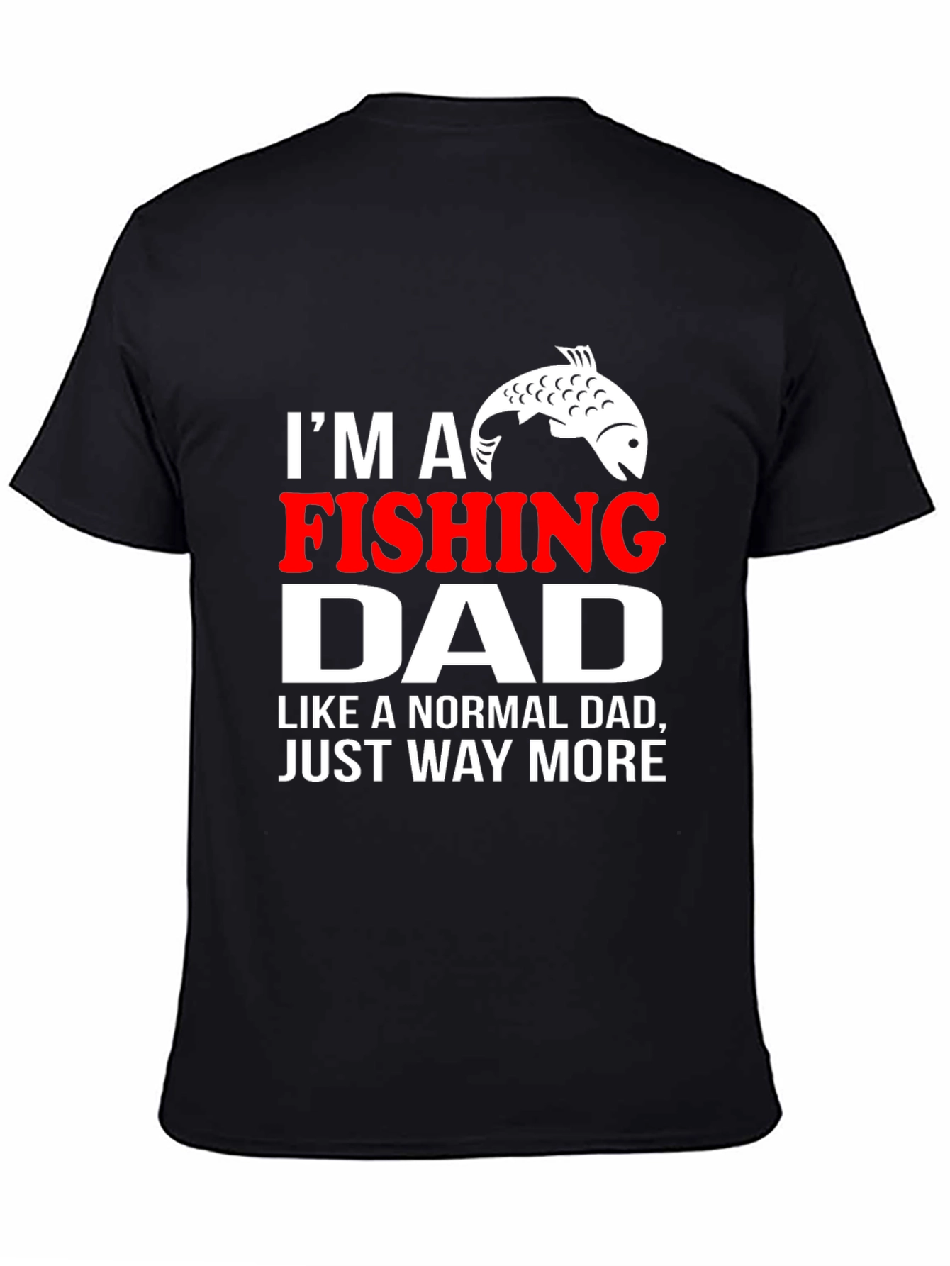 Black Fishing Dad T-Shirt - Novelty Graphic Tee view 4