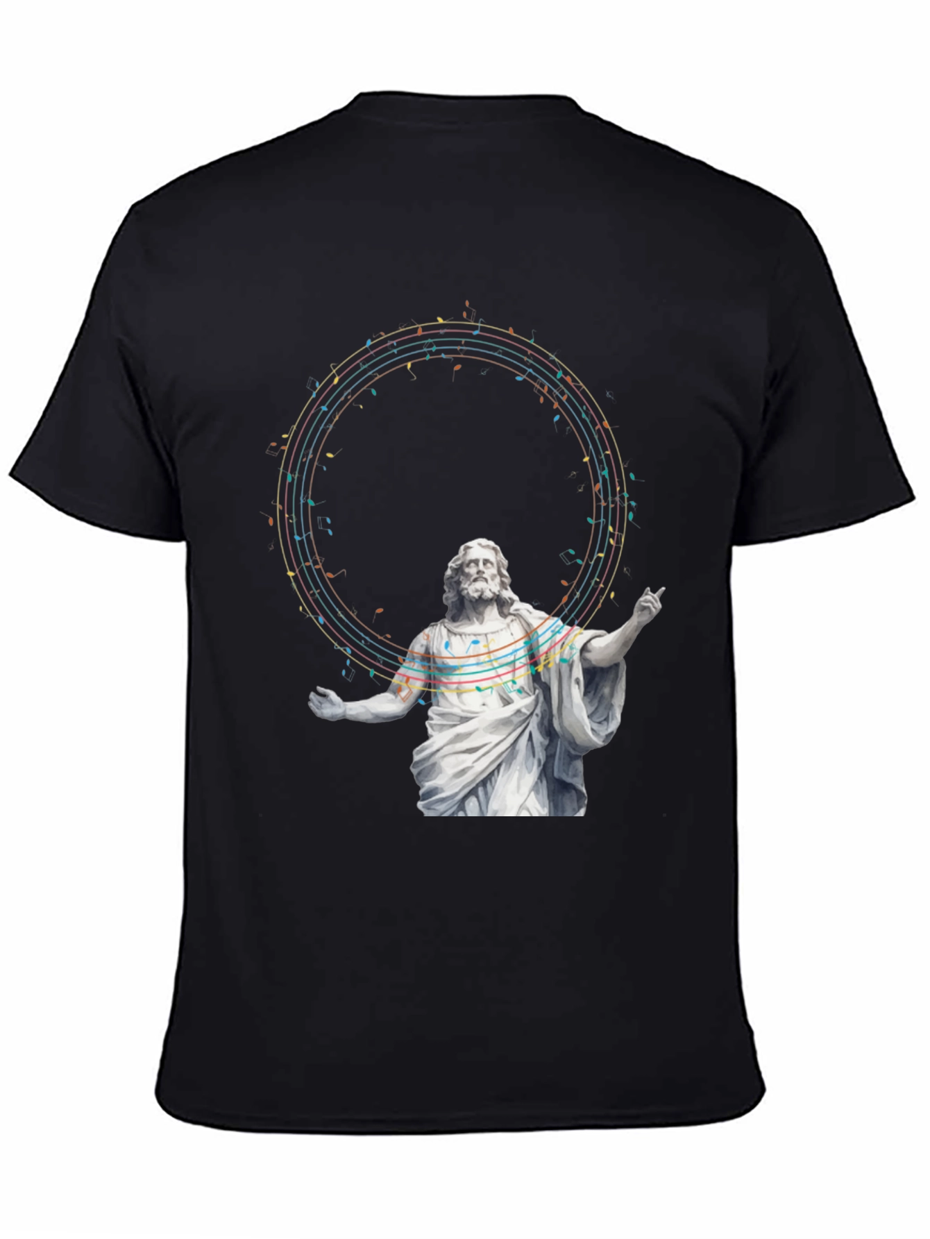 Black Musical Jesus Graphic Tee - Black Cotton T-Shirt view 4