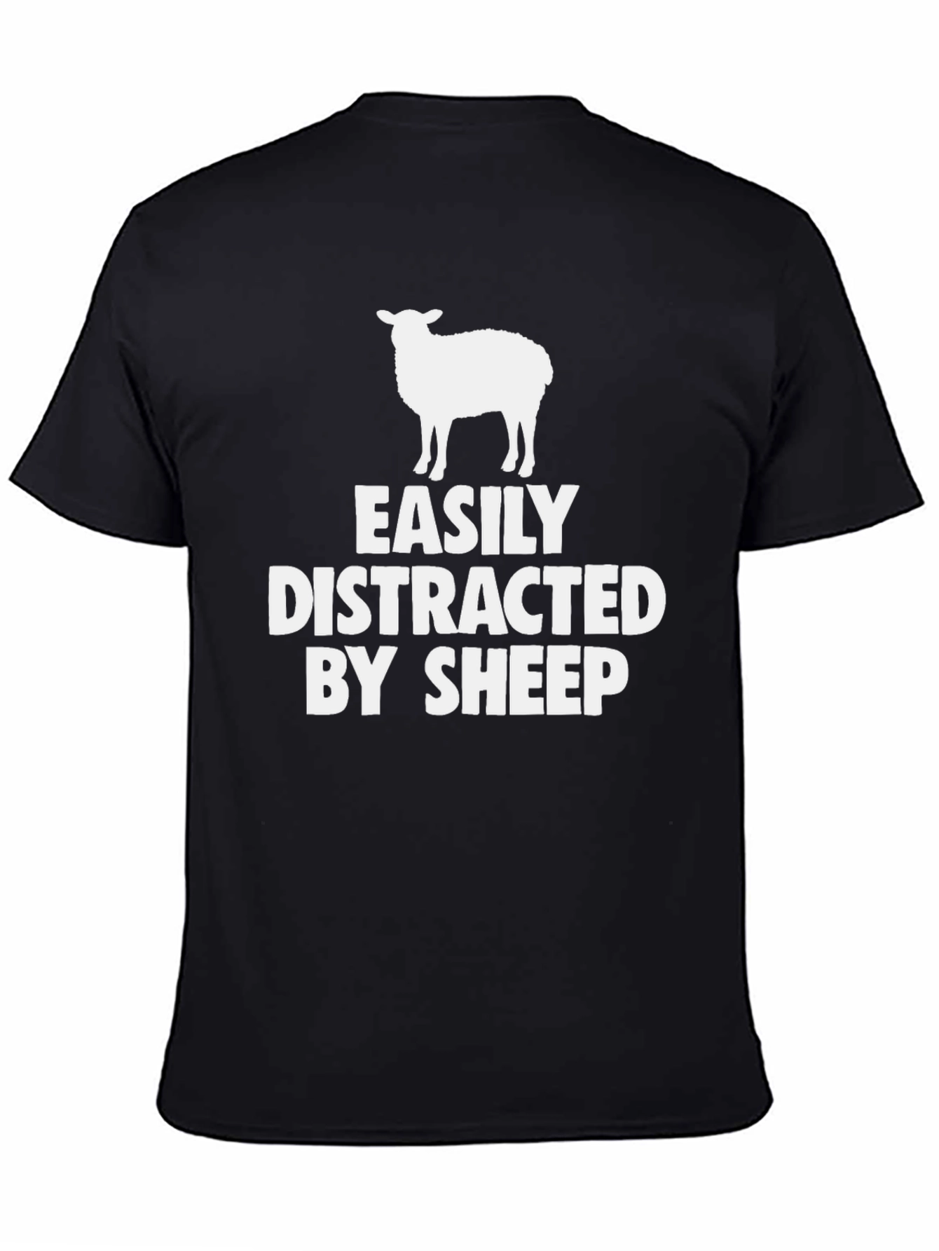 Black Easily Distracted by Sheep Graphic Tee view 4