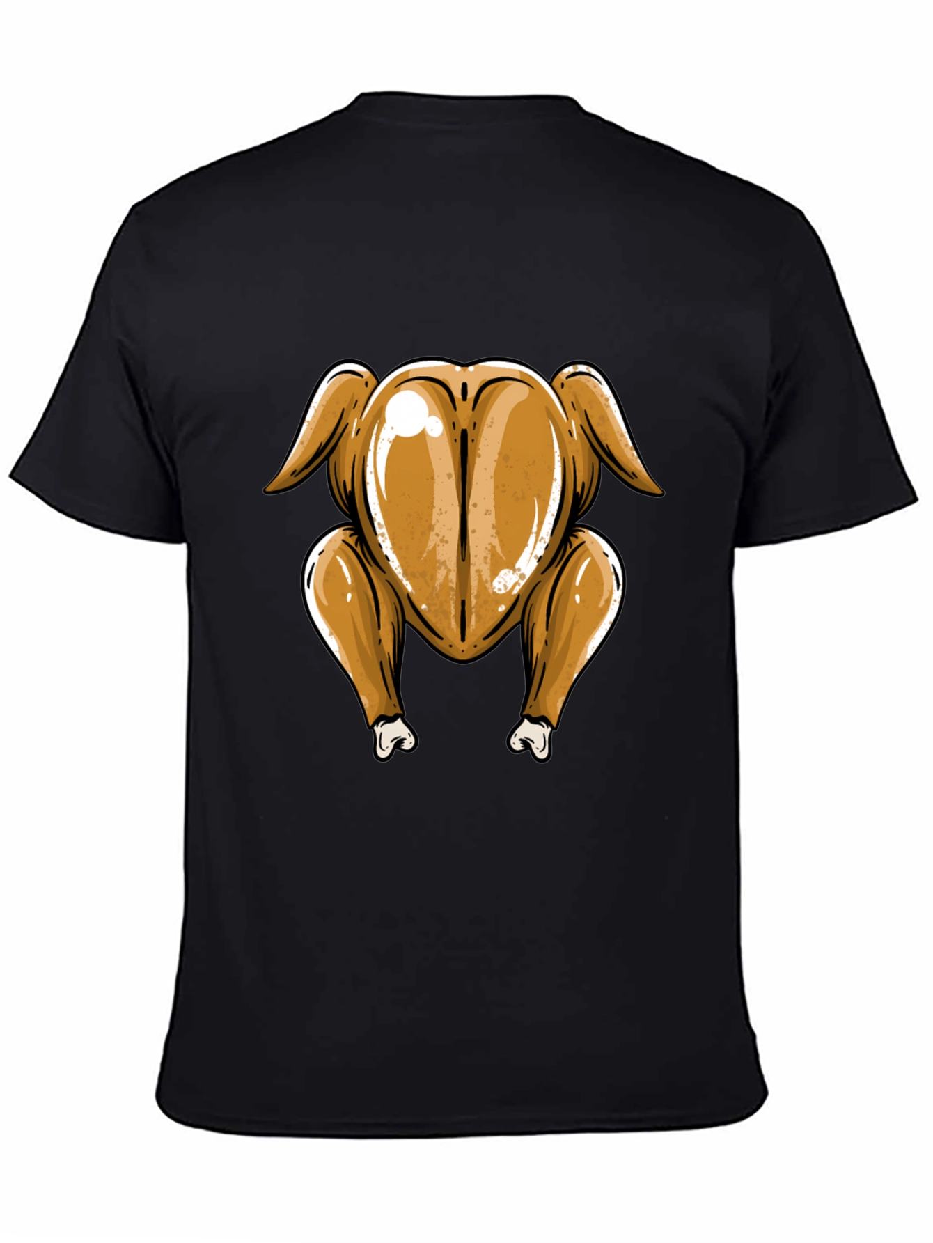 Black Roasted Turkey Butt T-Shirt - Thanksgiving Humor view 4