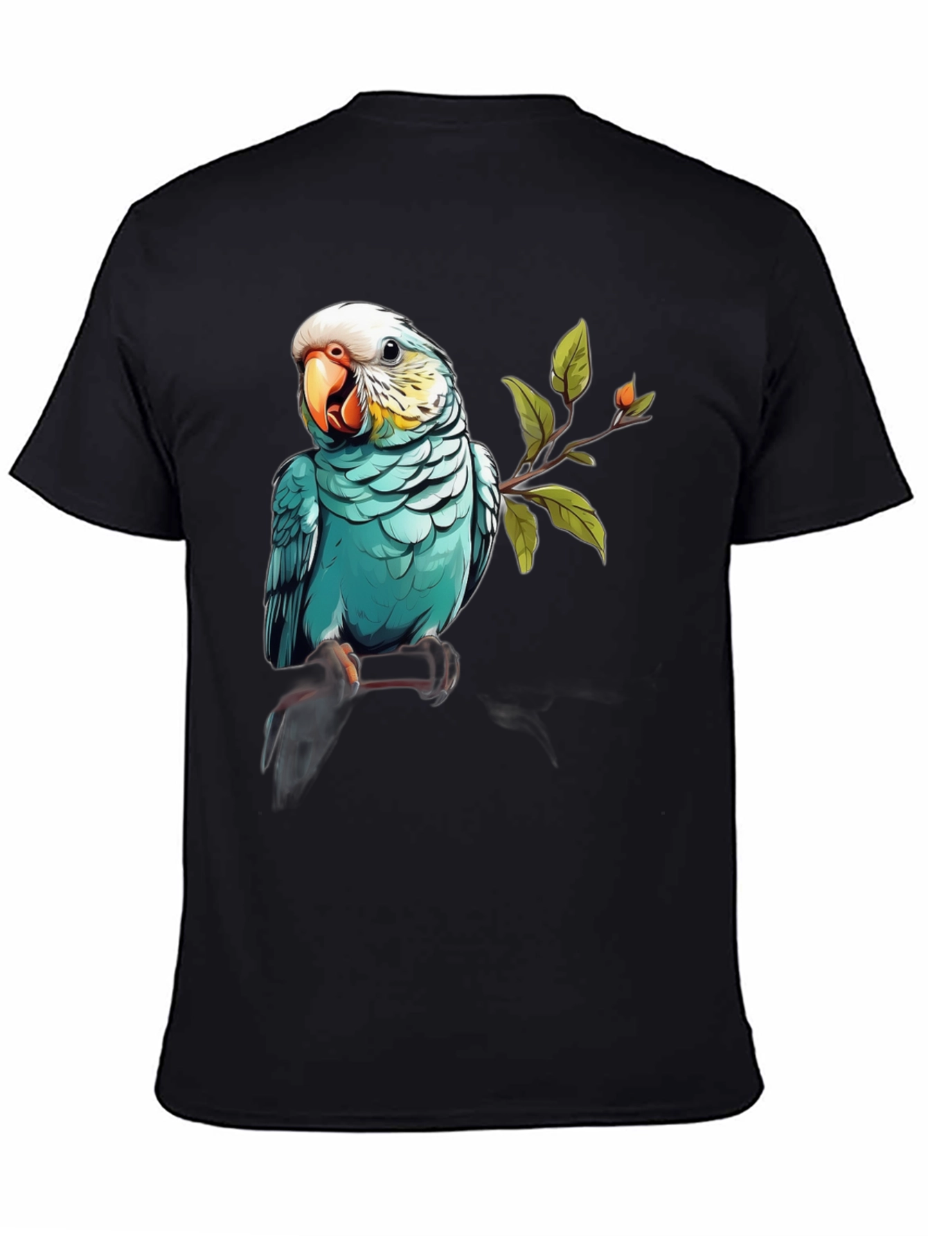 Black Parrot Graphic Black T-Shirt view 4