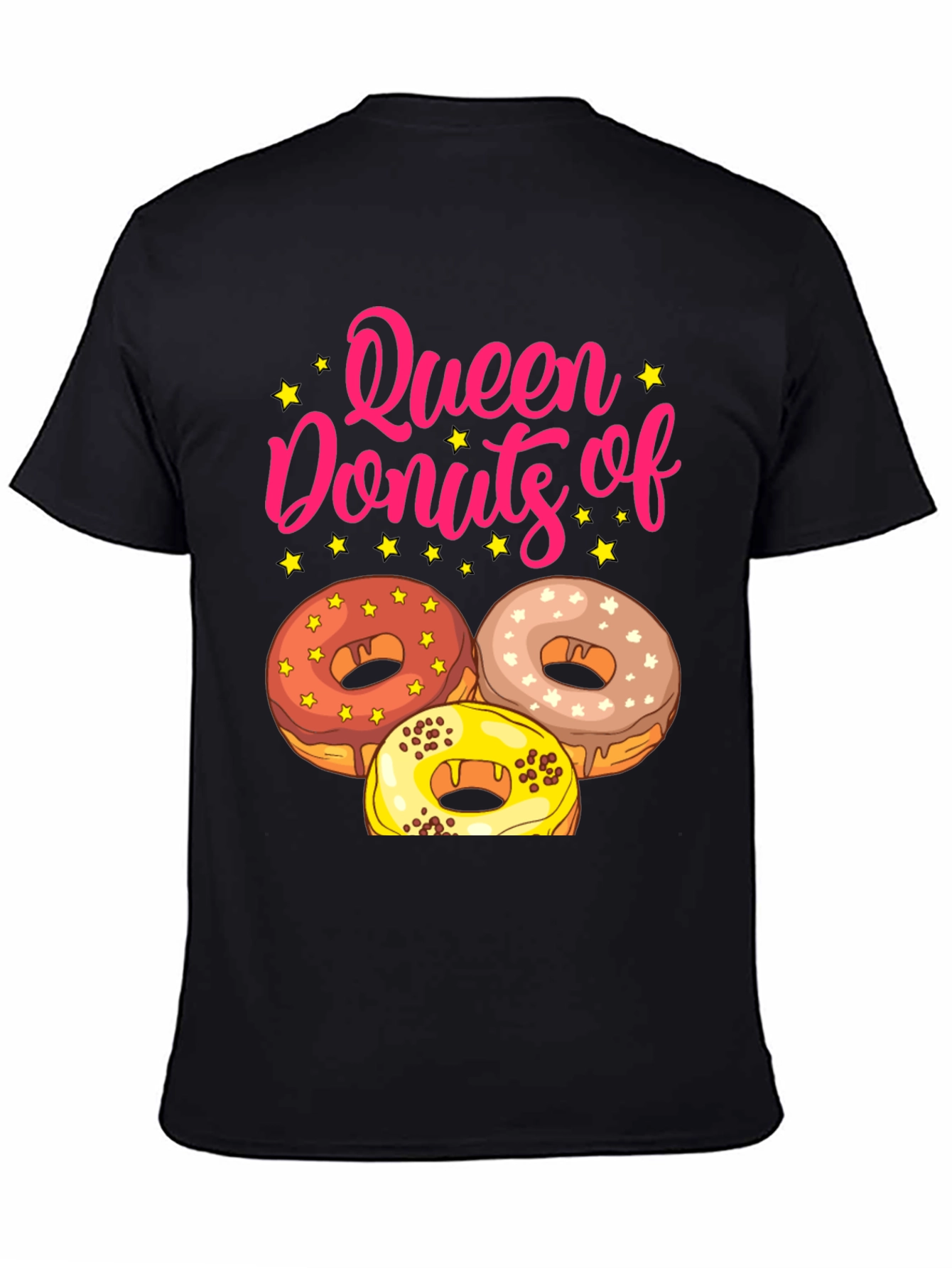 Black Queen of Donuts T-Shirt Funny Dessert Tee view 4