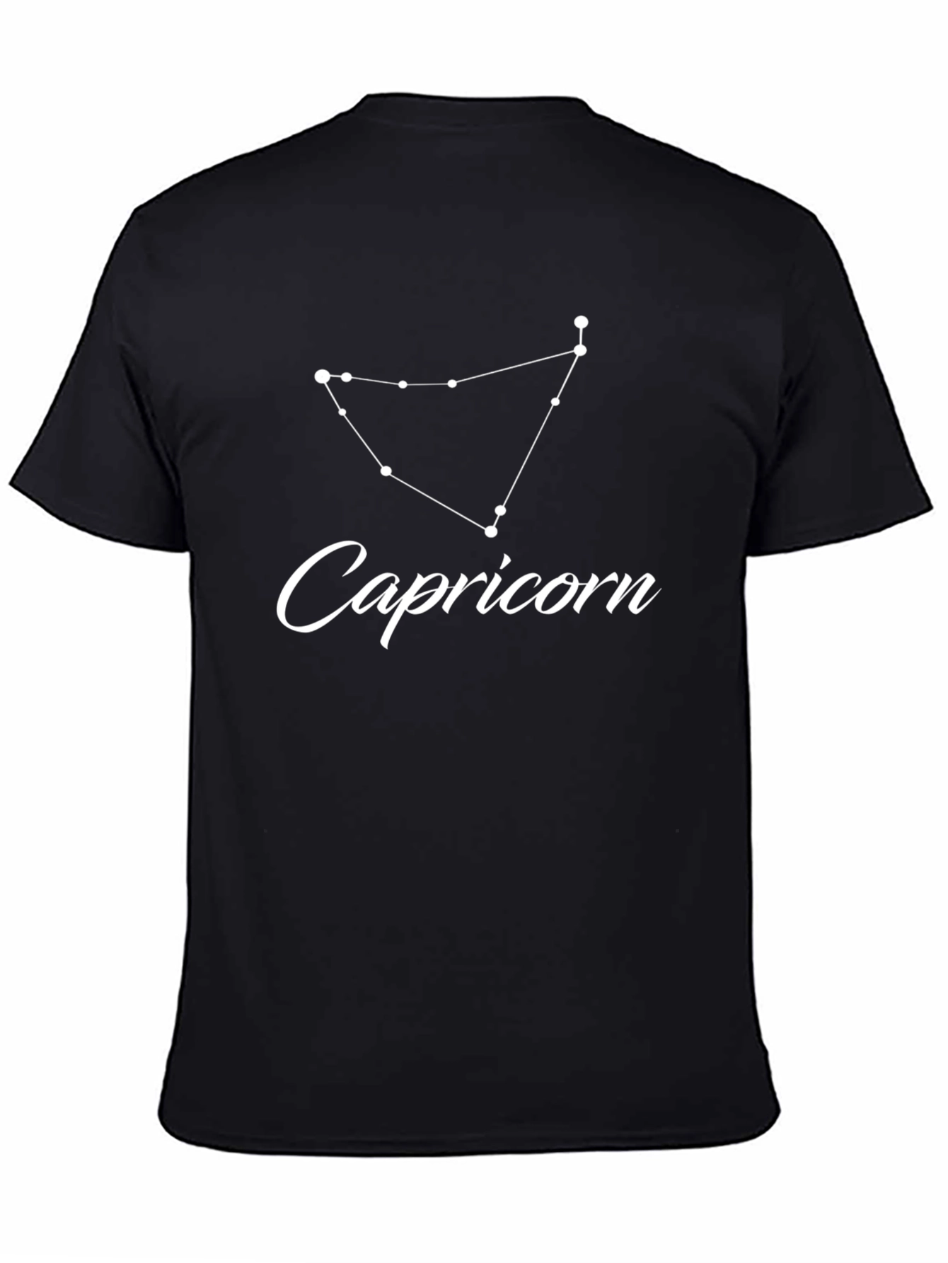 Black Capricorn Zodiac Sign Black T-Shirt view 4