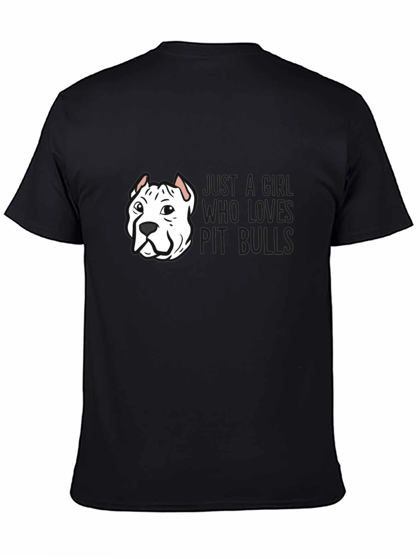 Black Just a Girl Who Loves Pit Bulls T-Shirt view 4