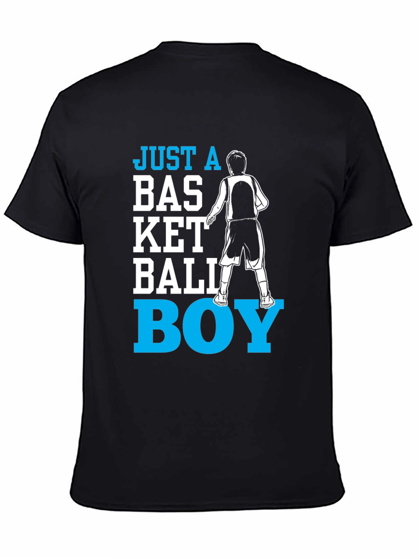 Black Basketball Boy T-Shirt - Fun Graphic Tee view 4