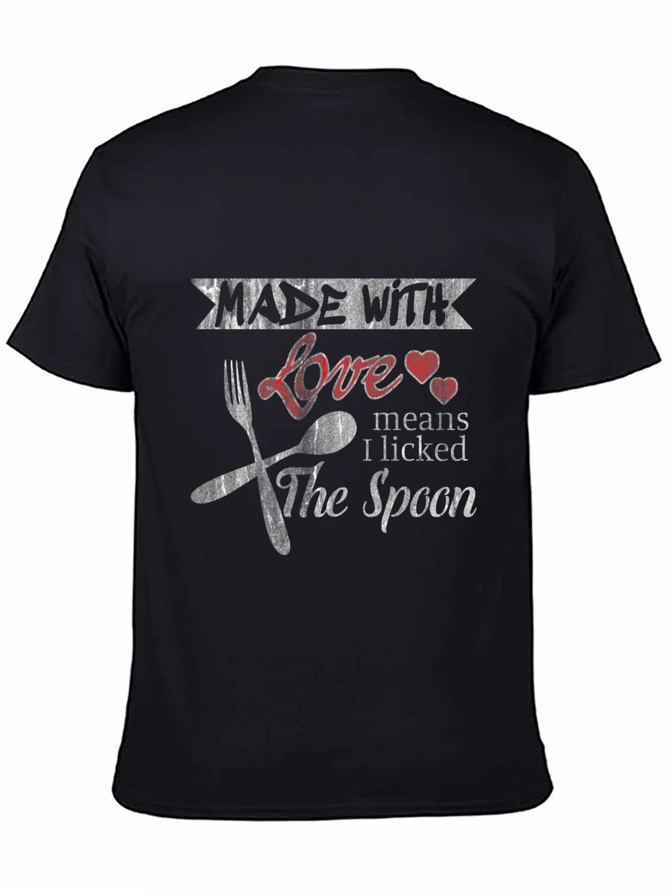 Black Made with Love T-Shirt view 4