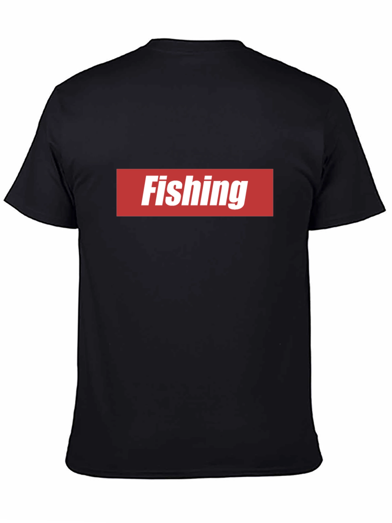 Black Fishing Graphic Tee - Red & White Logo view 4