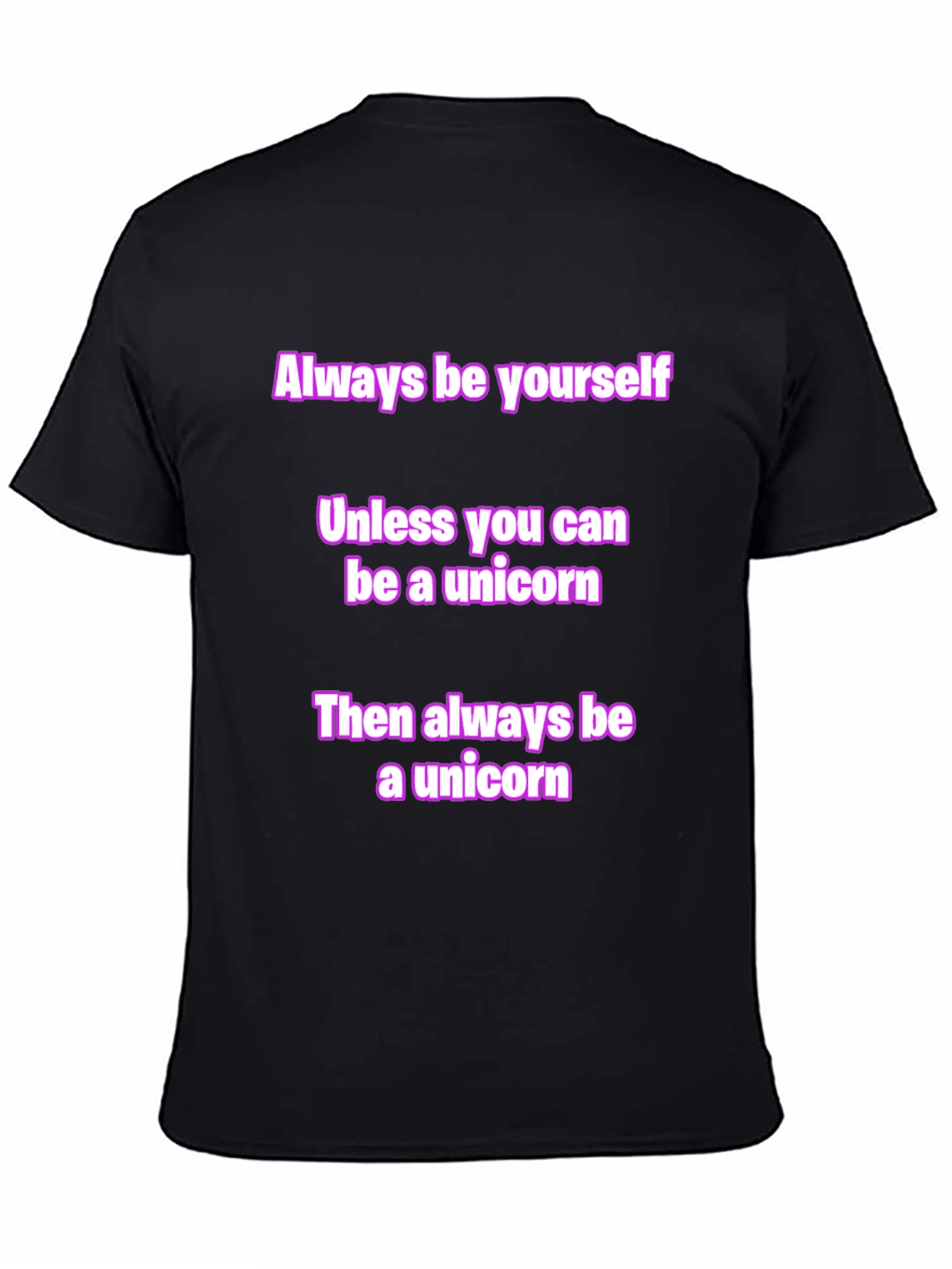 Black Unicorn Graphic Tee - Always Be Yourself T-Shirt view 4