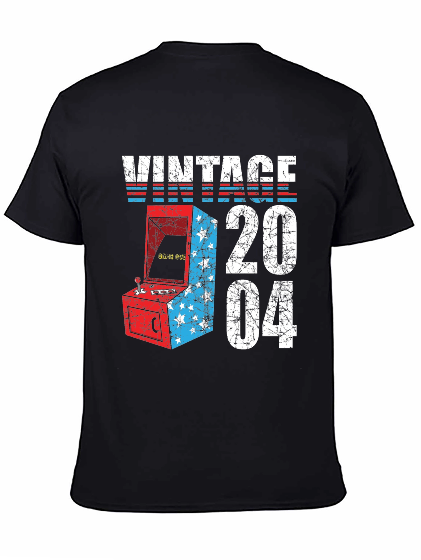 Black Vintage 2004 Arcade T-Shirt - Gamer Birthday Gift view 4