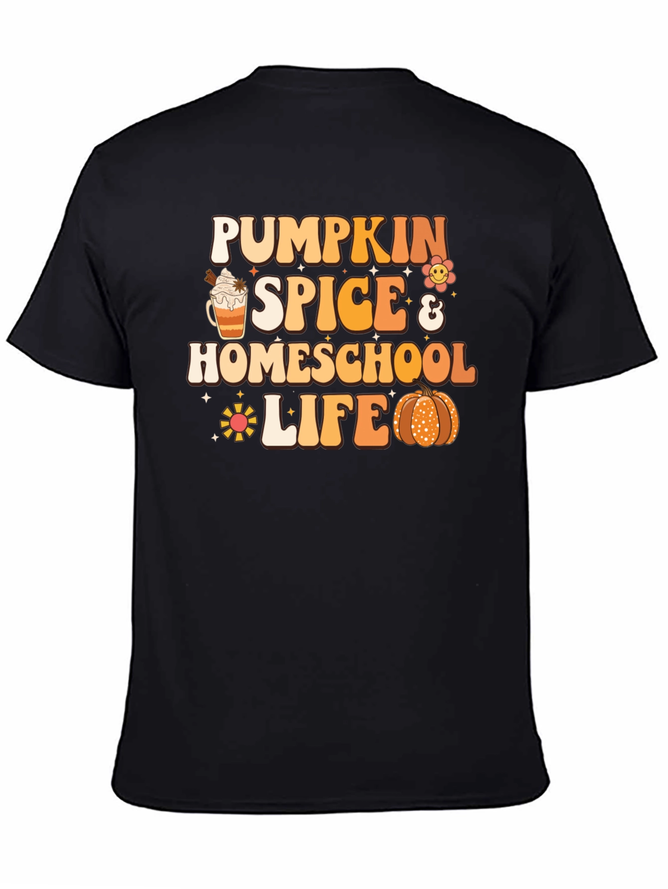 Pumpkin Spice Homeschool Life Black T-Shirt - 4