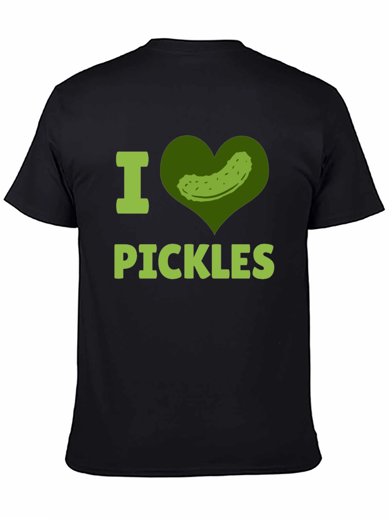 Black I Heart Pickles Funny T-Shirt  view 4
