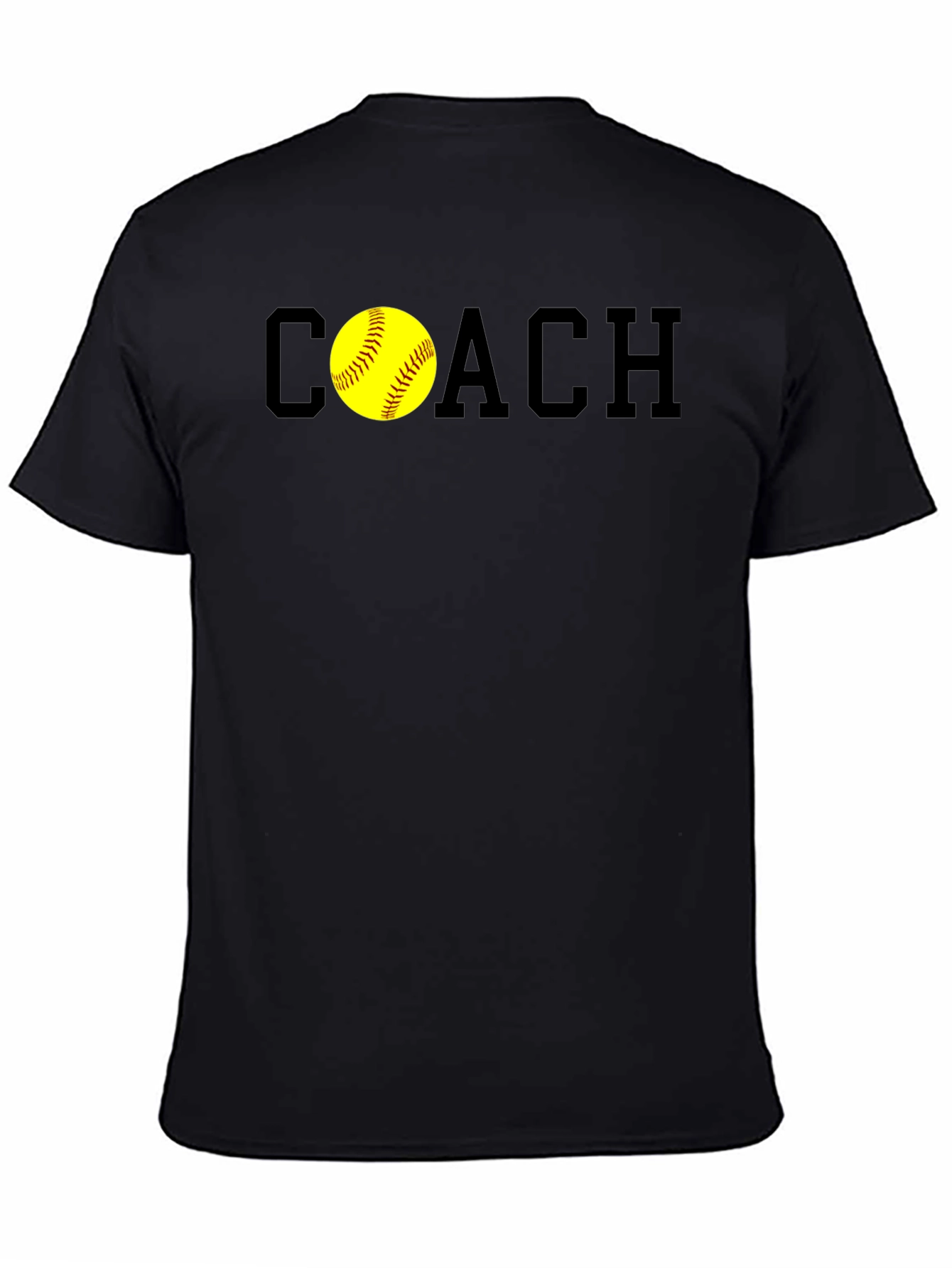Black Softball Coach T-Shirt - Stylish & Comfortable view 4