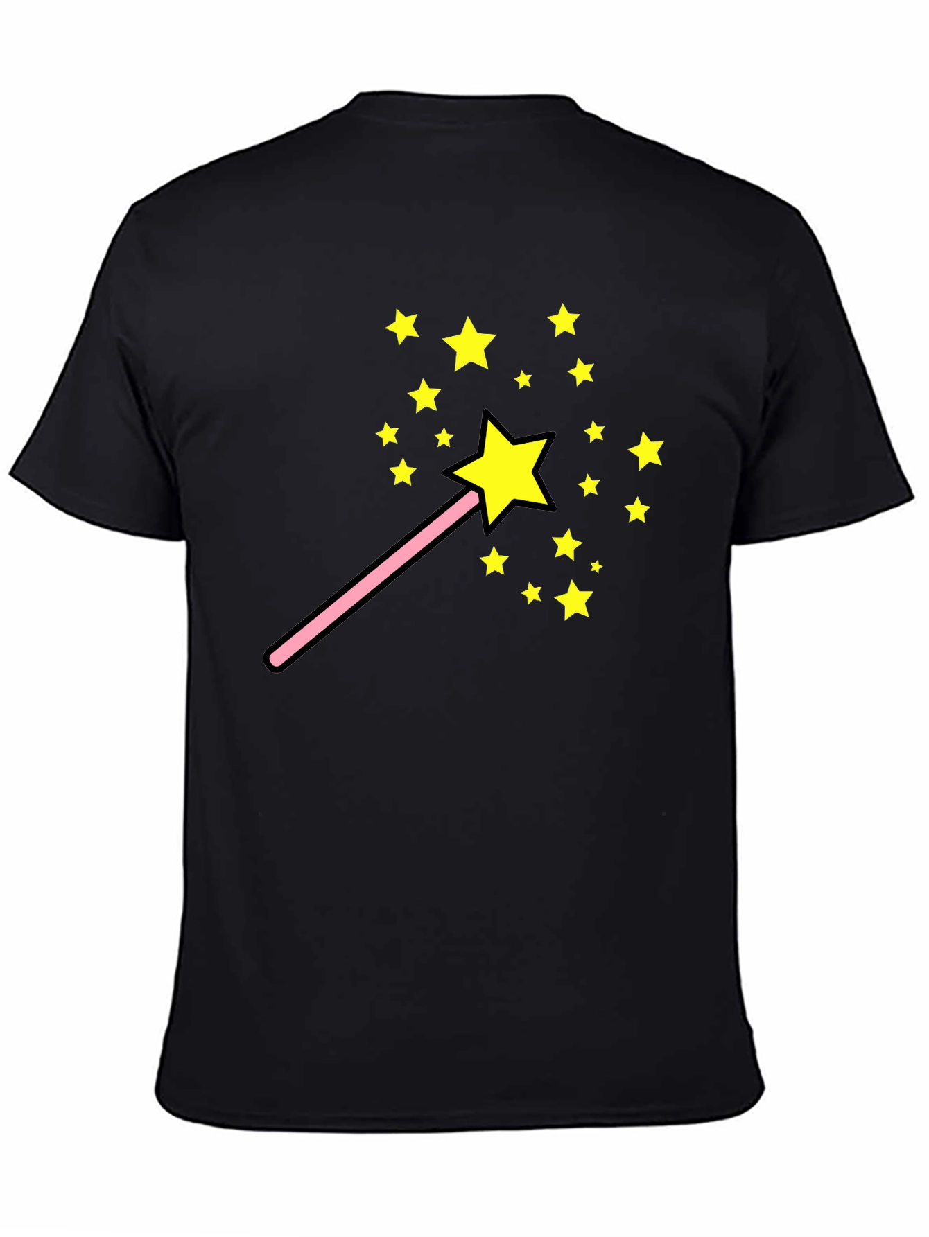 Black Magic Wand Star T-Shirt - Fun Whimsical Design view 4
