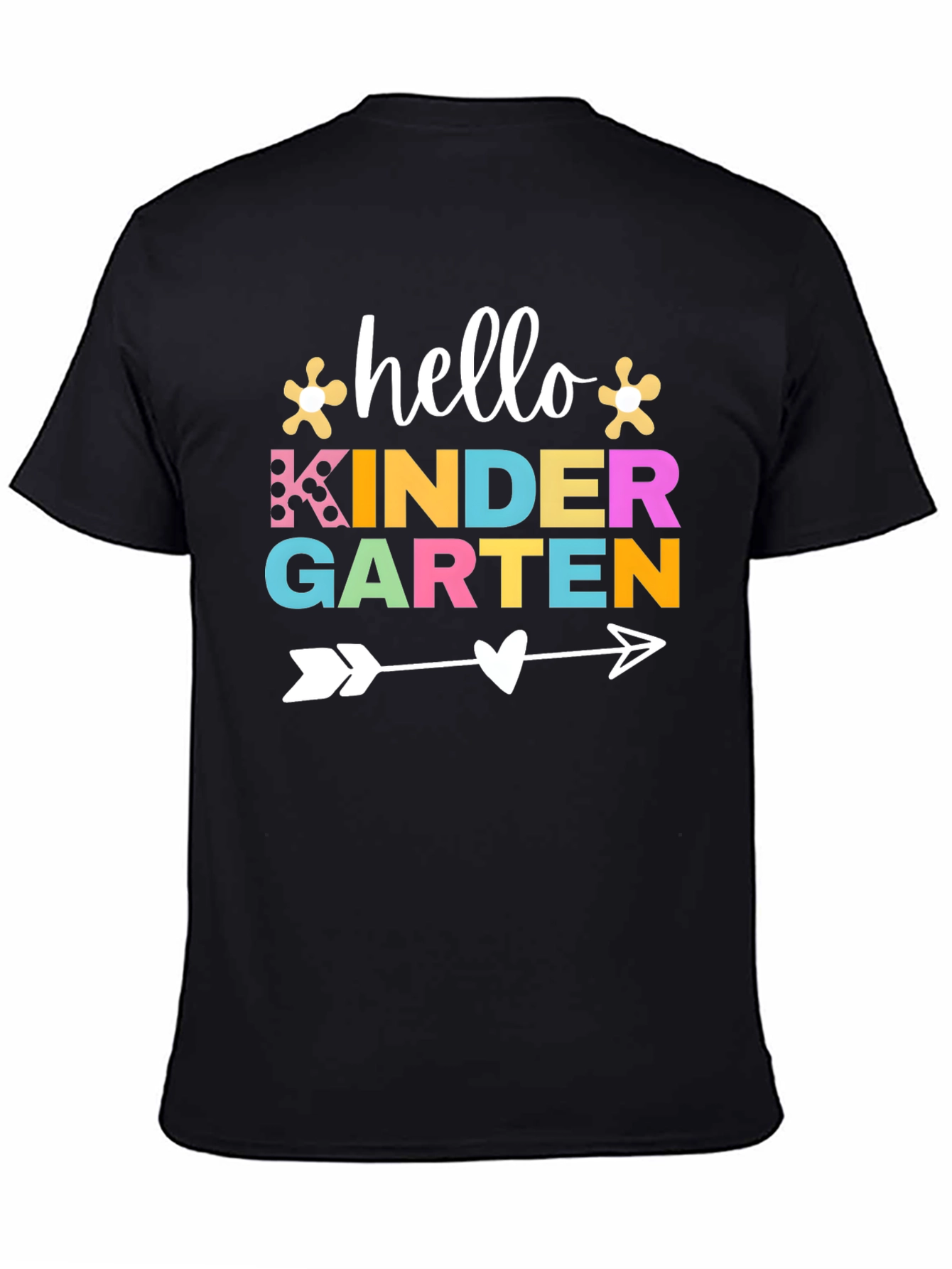 Black Hello Kindergarten T-Shirt view 4