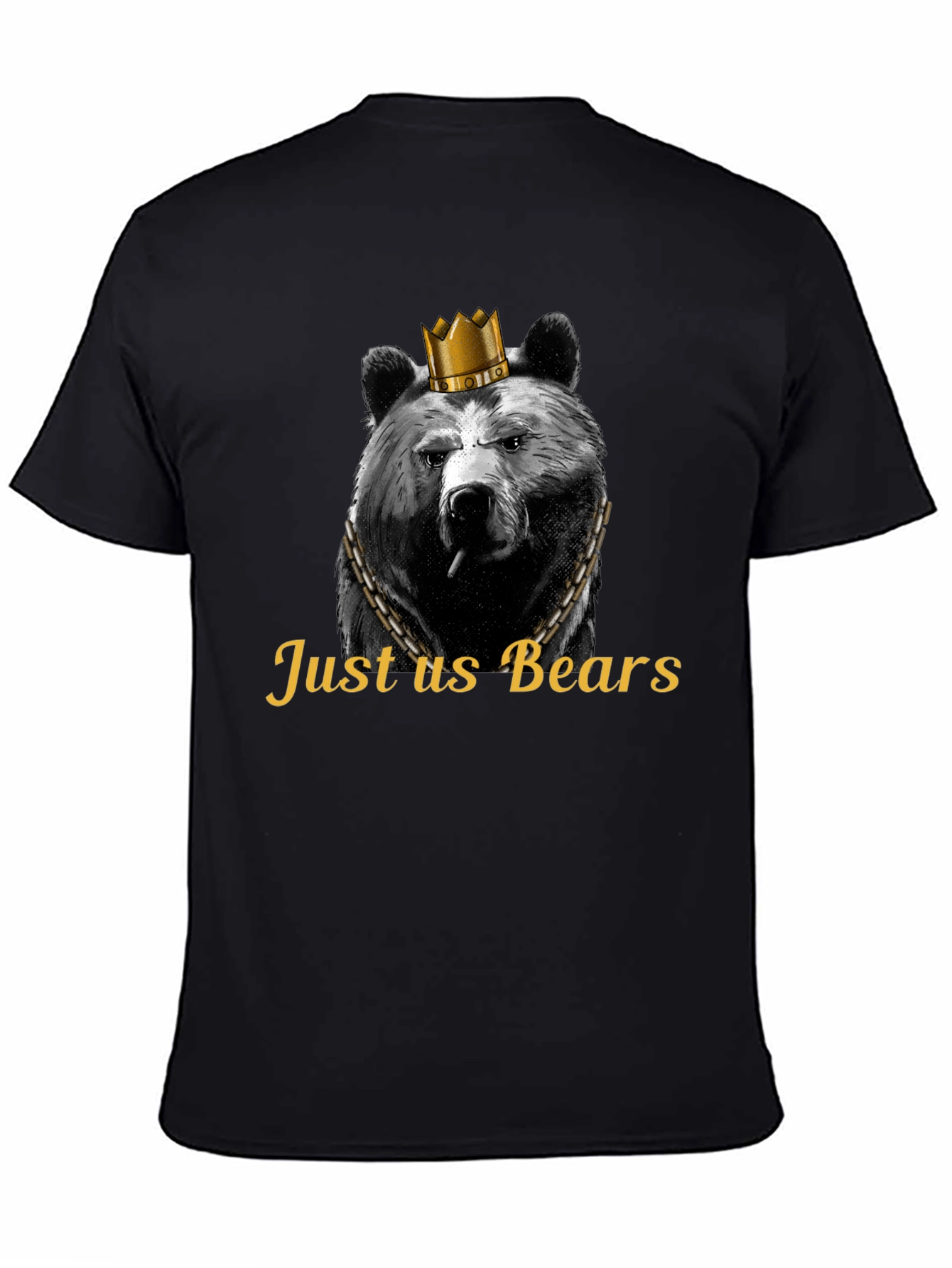 Black Just Us Bears Graphic Tee - King Bear T-Shirt view 4
