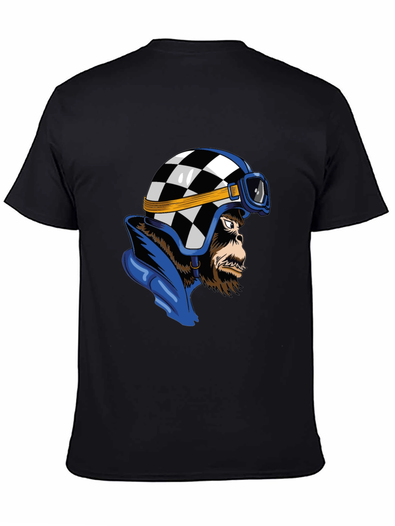 Black Retro Racer Gorilla Graphic T-Shirt view 4