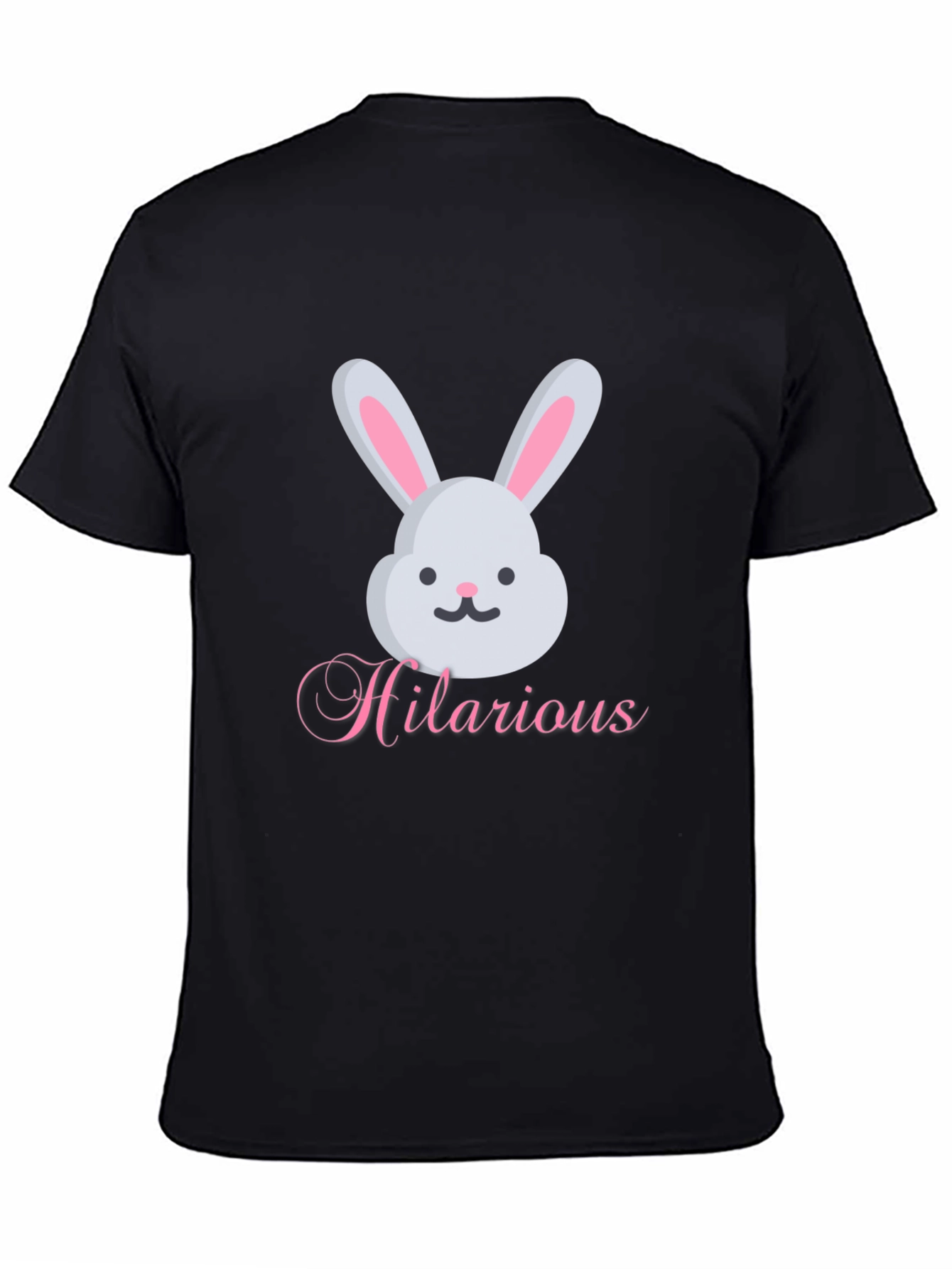 Black Hilarious Bunny Graphic Tee - Soft Cotton Blend view 4