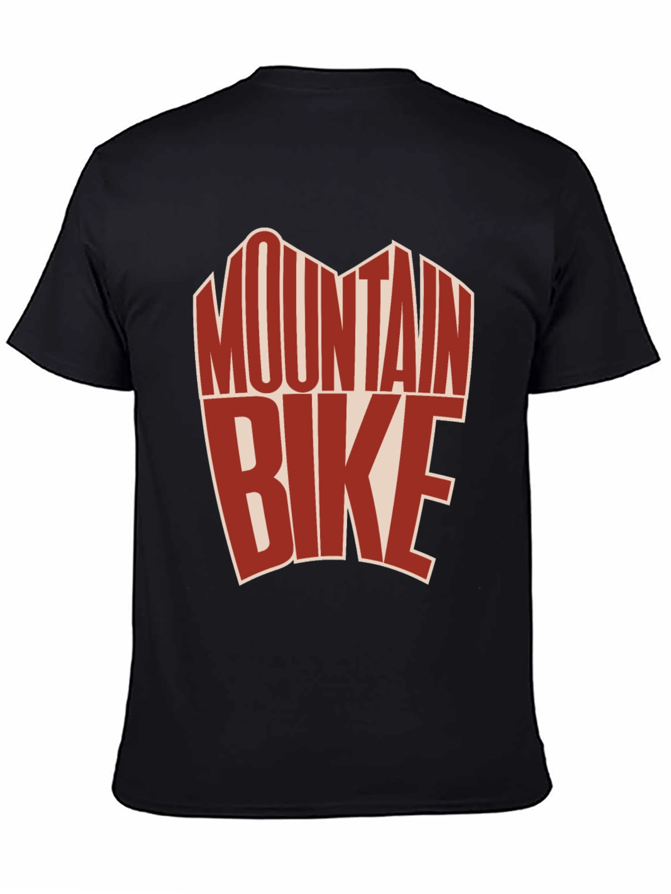 Black Mountain Bike Graphic Tee - Black Cotton T-Shirt view 4