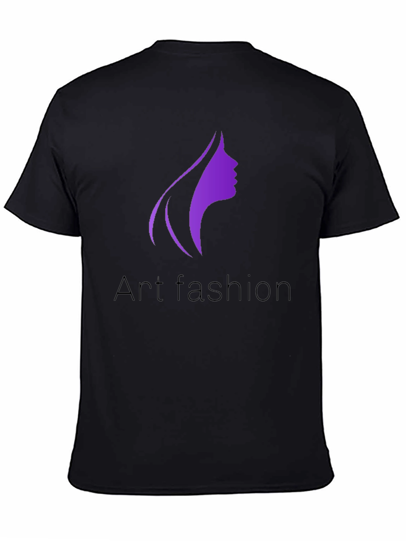 Black Art Fashion Graphic Tee - Stylish Black T-Shirt view 4