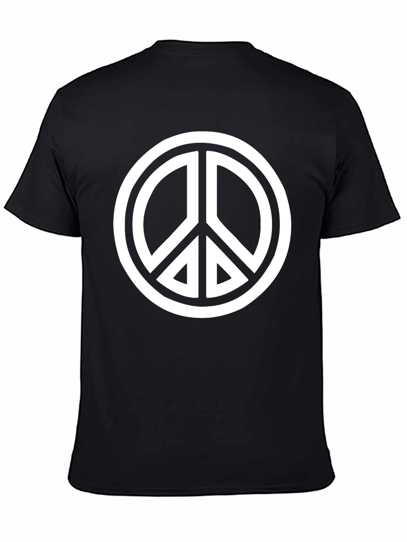 Black Peace Sign Black T-Shirt - Casual Style view 4