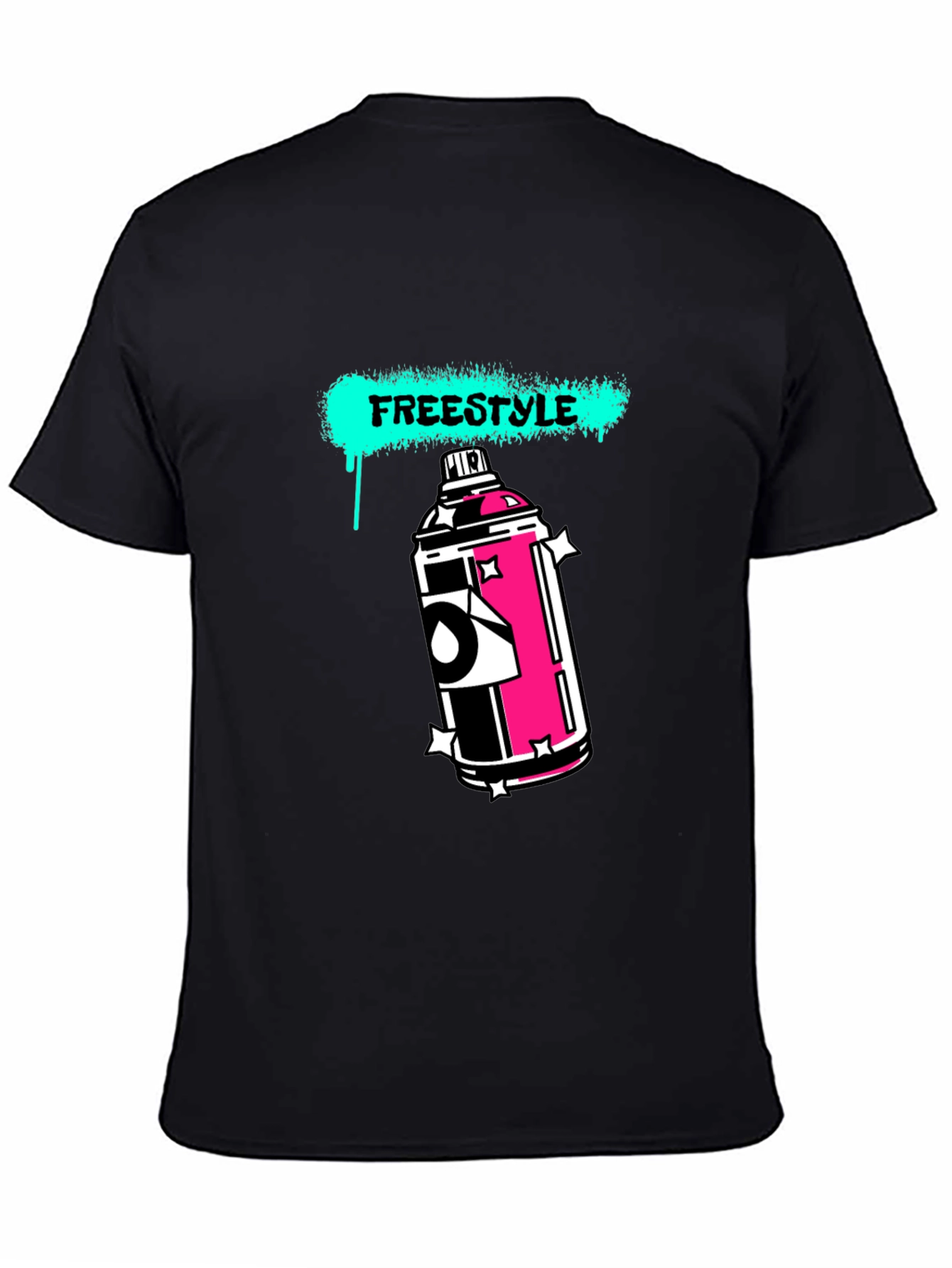 Black Freestyle Graphic T-Shirt - Urban Streetwear Tee view 4