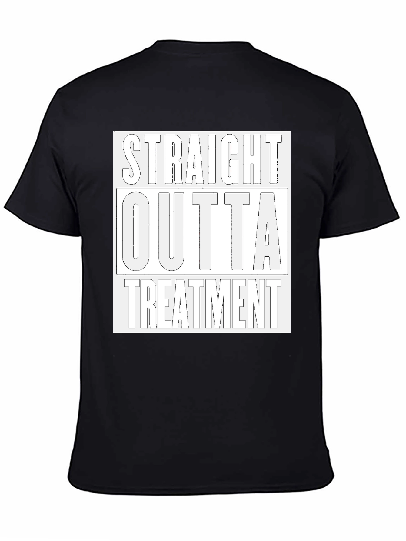 Black Straight Outta Treatment Graphic T-Shirt view 4
