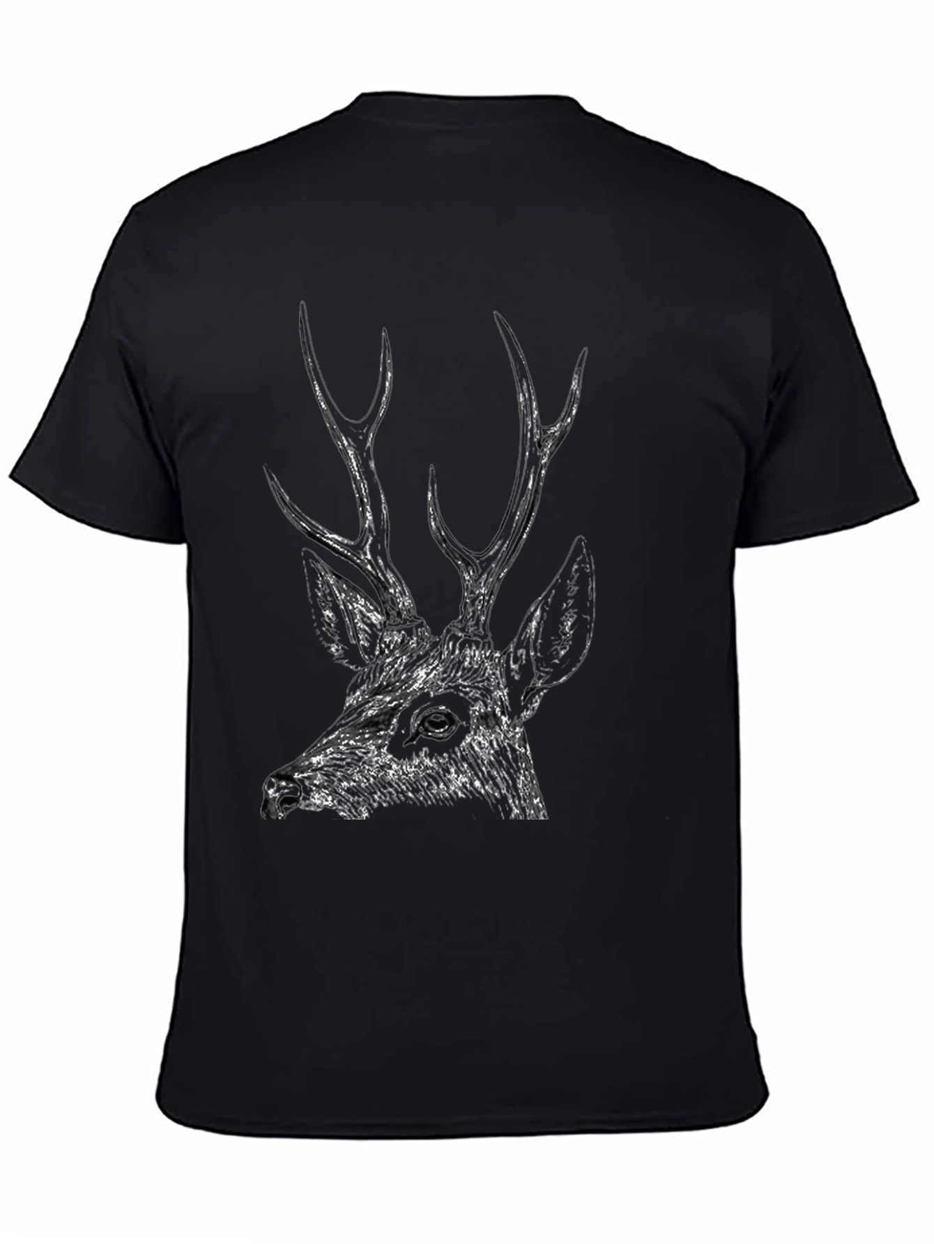 Black Men's Black Deer Graphic Tee - Stylish & Unique Design view 4