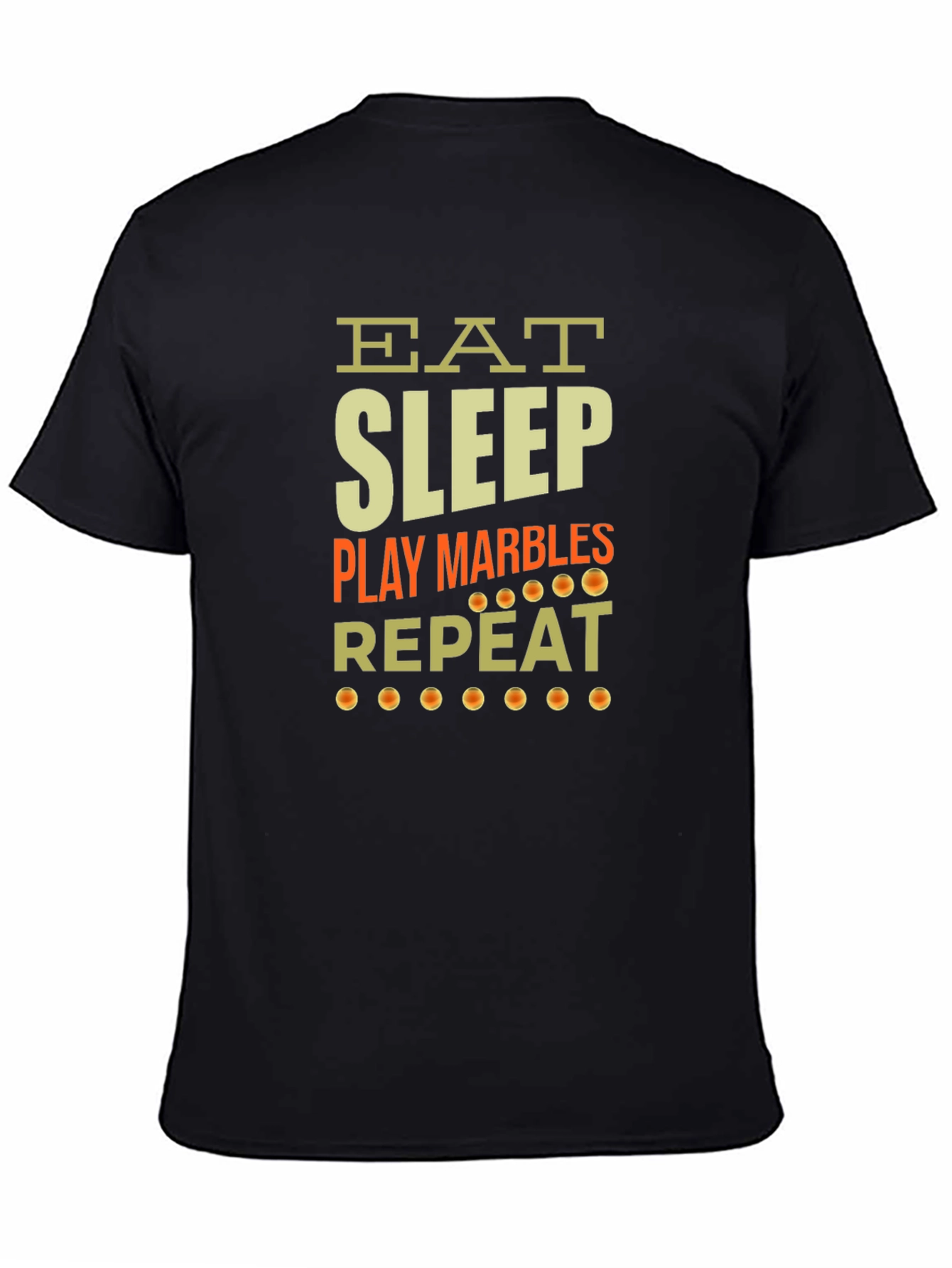 Black Eat Sleep Play Marbles Repeat Graphic Tee view 4