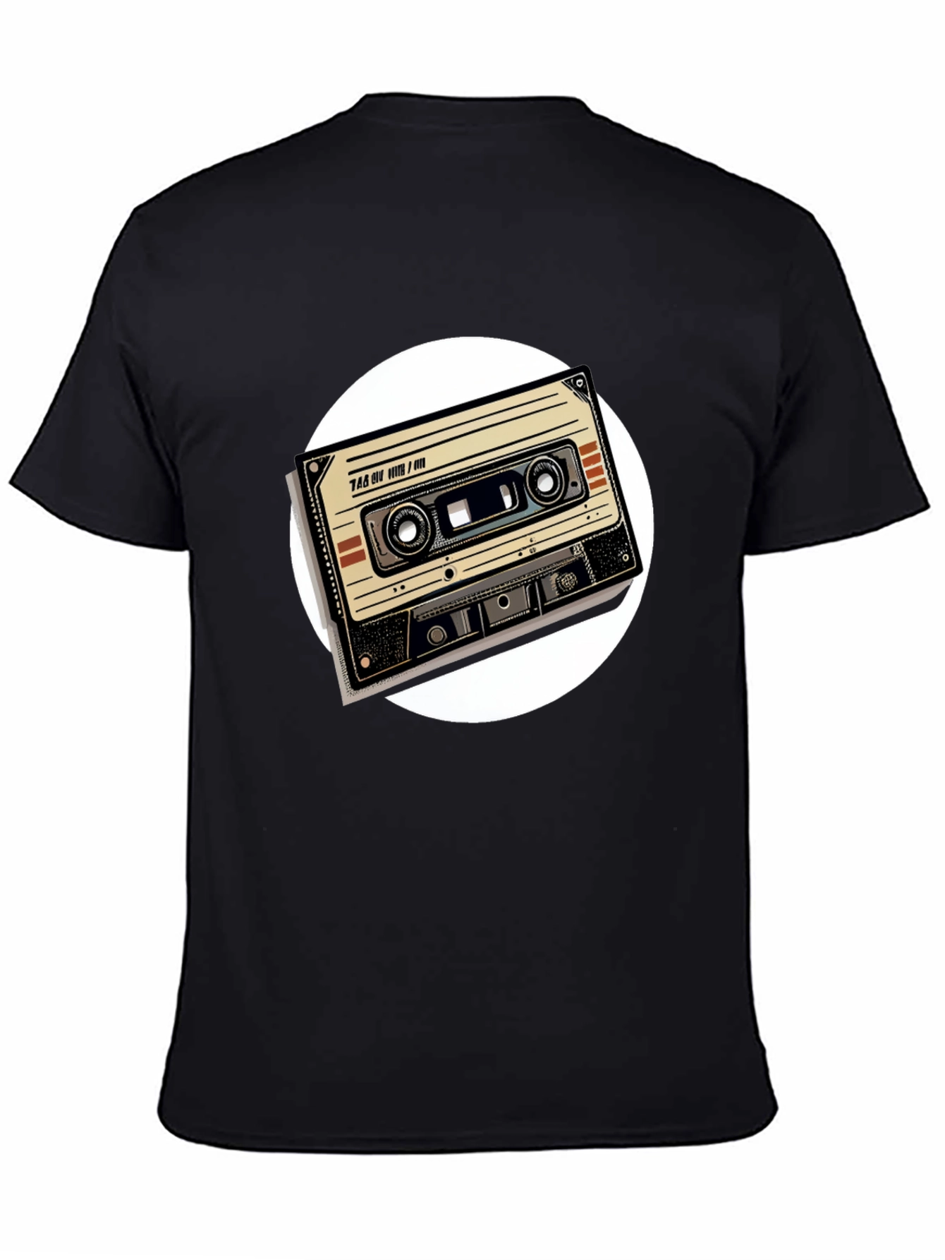 Black Retro Cassette Tape Graphic Tee - Black view 4