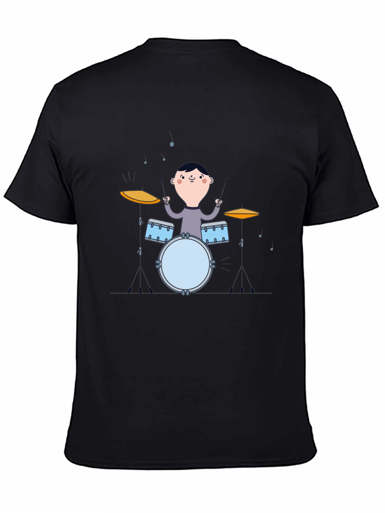 Black Drummer Boy Graphic Tee - Black Cotton T-Shirt view 4