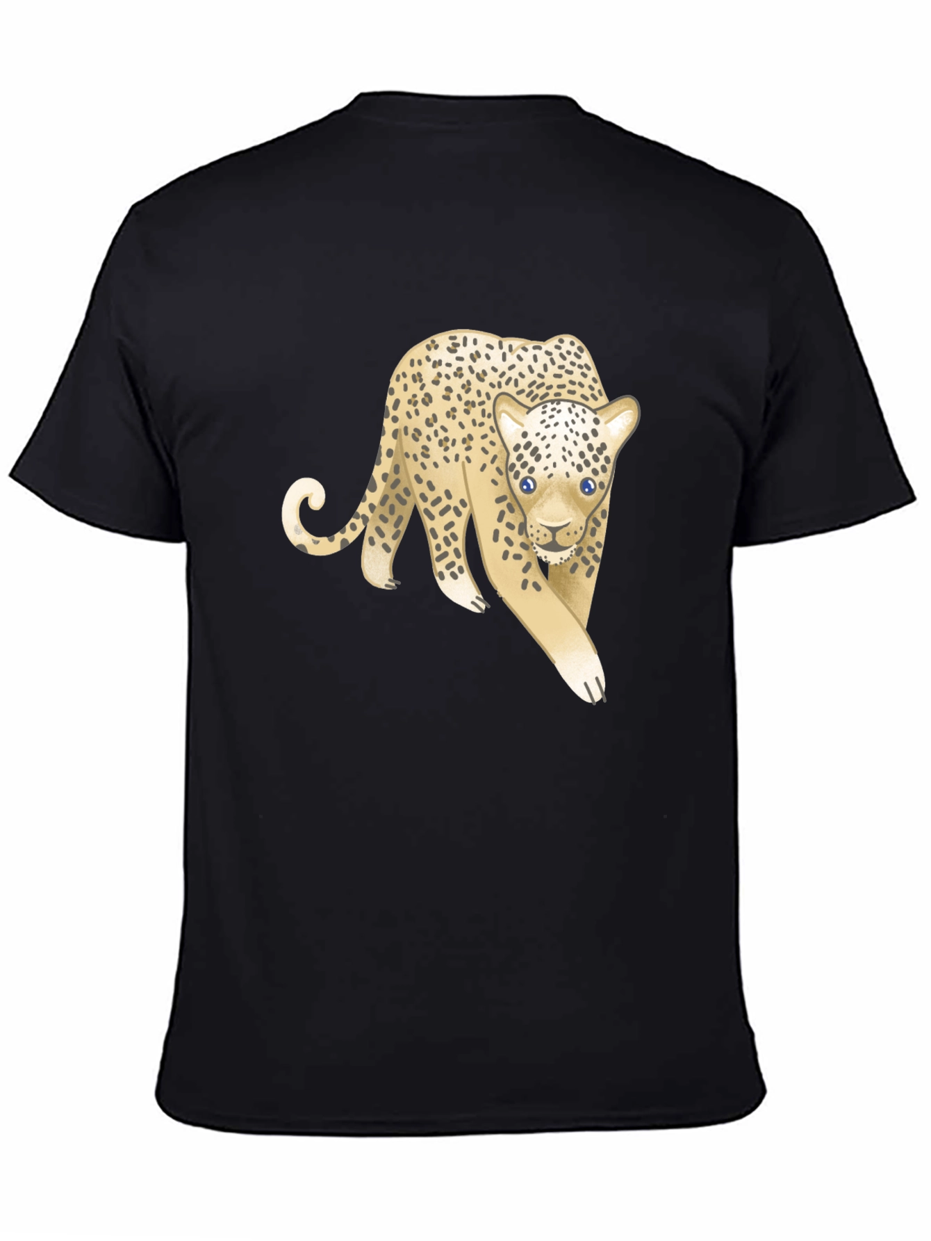 Black Leopard Graphic Tee - Unisex Black T-Shirt view 4