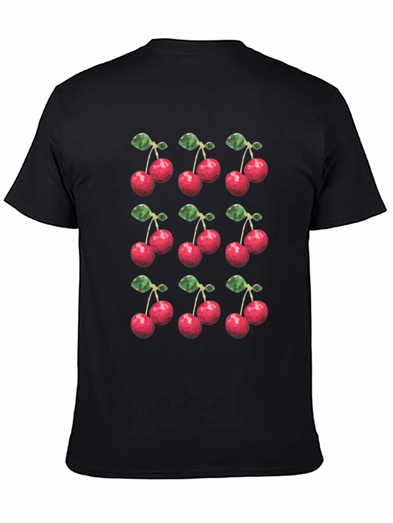 Black Cherry Print Black T-Shirt view 4