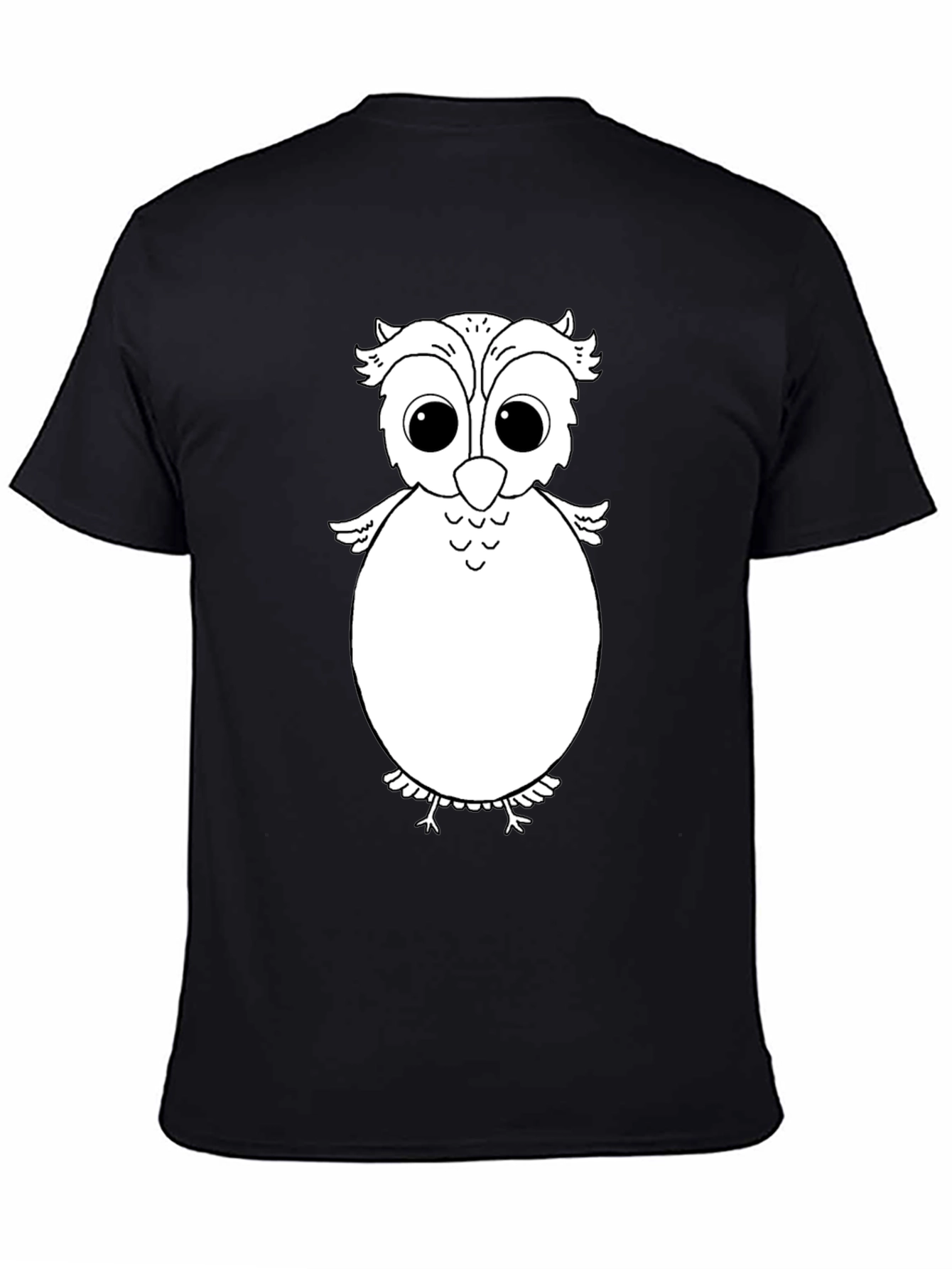 Black Owl Graphic Tee - Black Cotton Comfort view 4