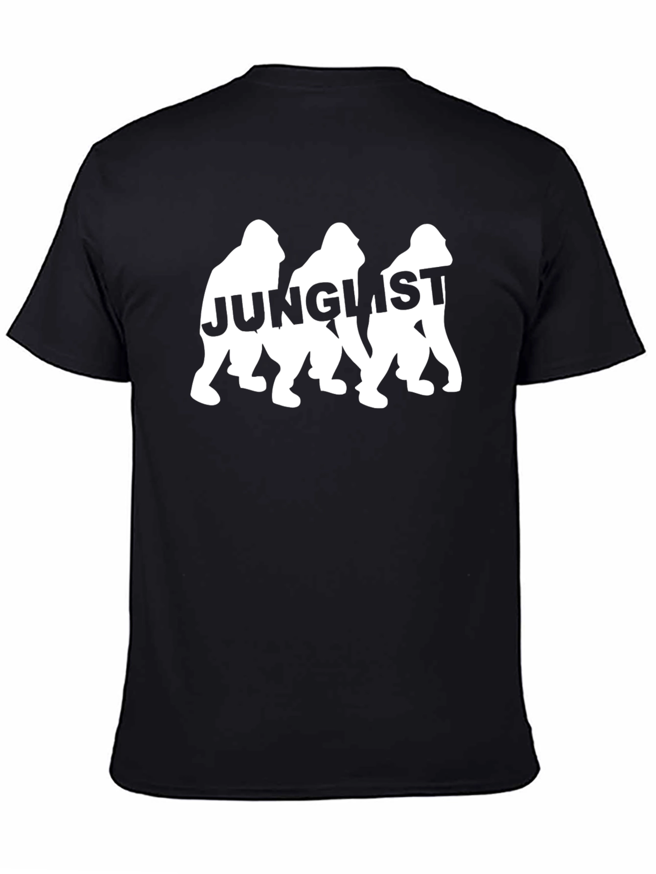 Black Junglist Gorilla T-Shirt - Black Graphic Tee view 4