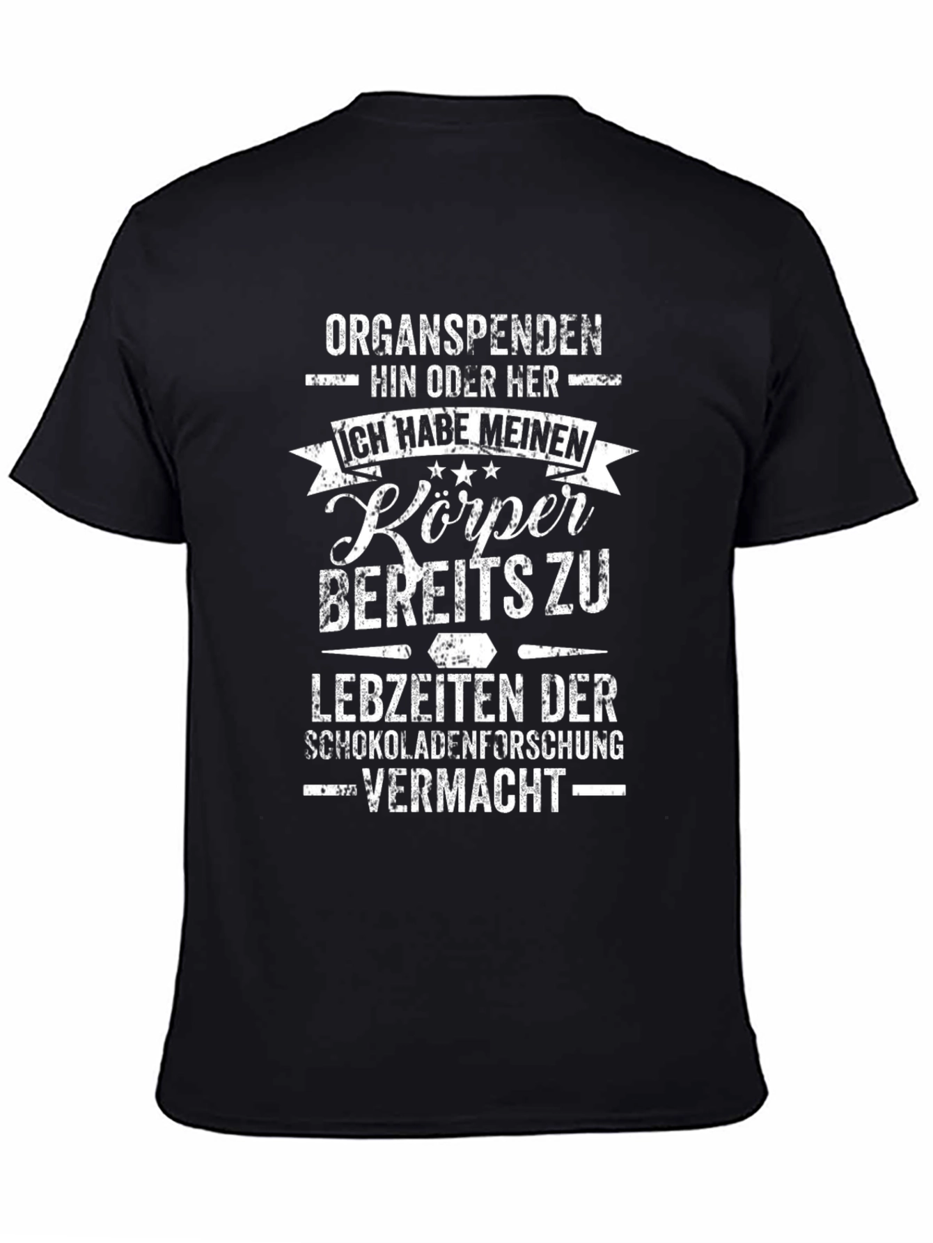 Black Funny German Chocolate Research T-Shirt view 4