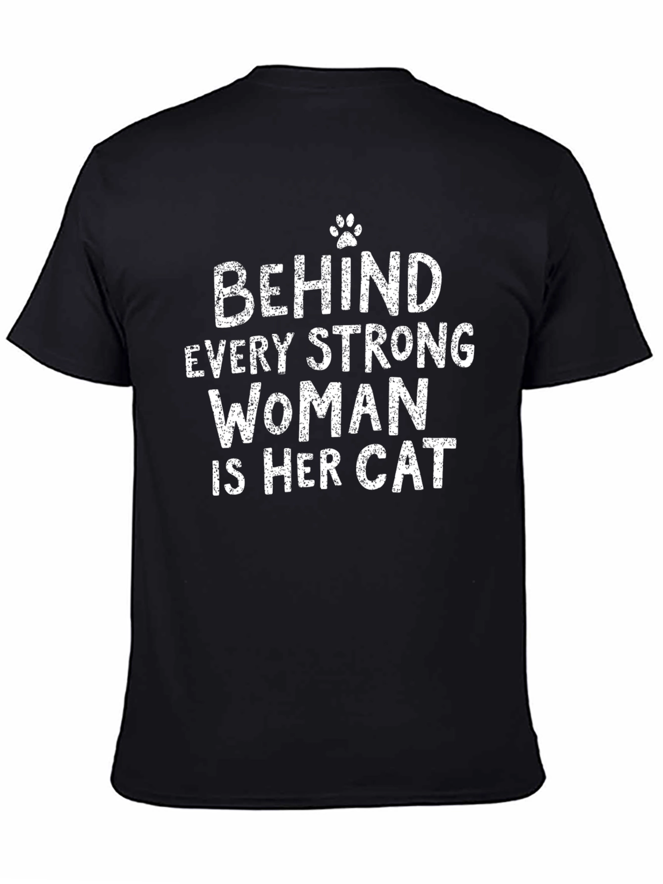 Black Behind Every Strong Woman Is Her Cat Graphic Tee view 4