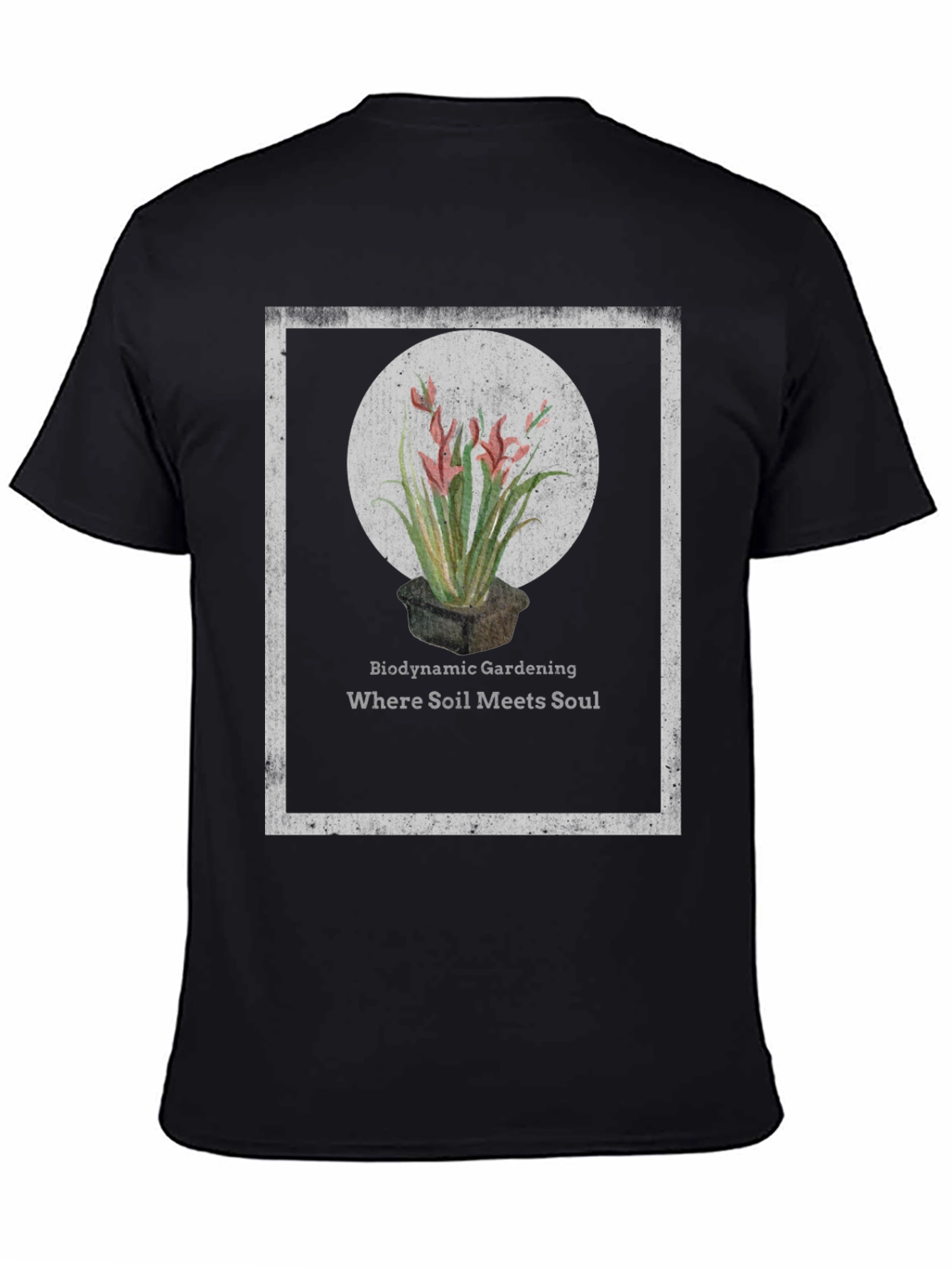 Black Biodynamic Gardening T-Shirt: Soil Meets Soul view 4
