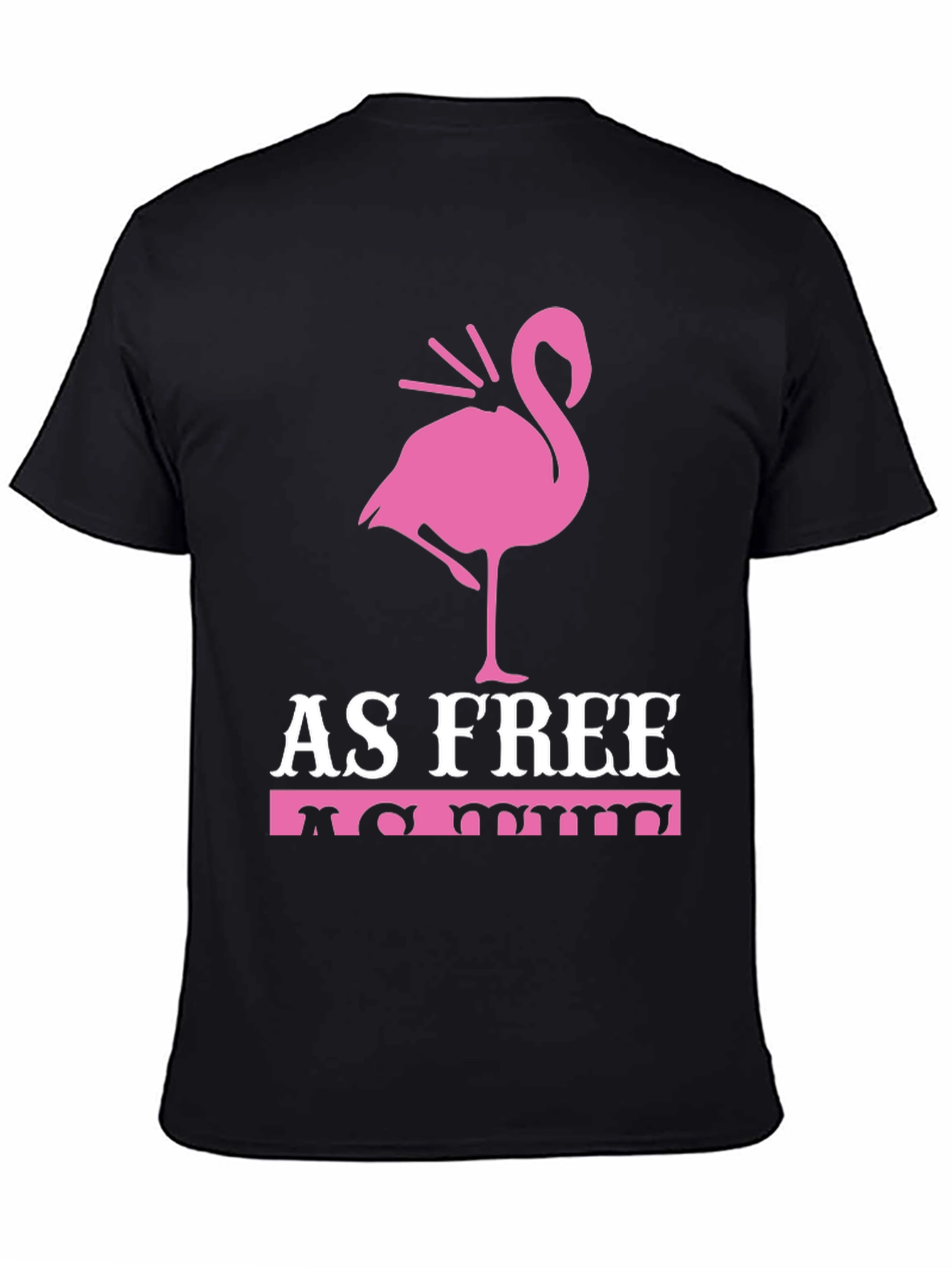 Black As Free As Me Flamingo Graphic Tee view 4