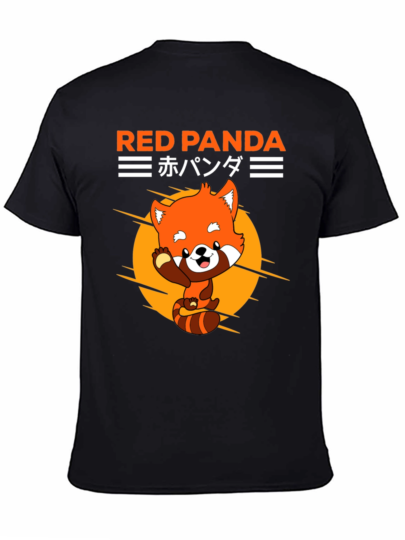 Black Red Panda Graphic Tee - Cute Anime Style view 4