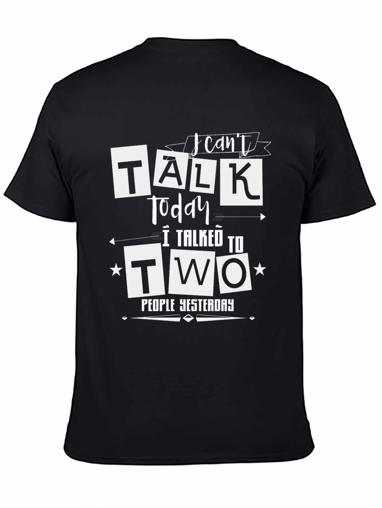 Black Funny "I Can't Talk Today" Graphic Tee view 4