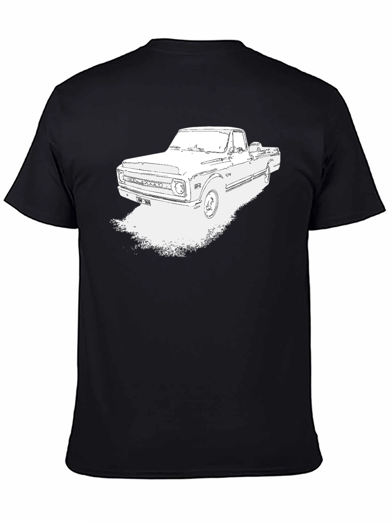 Black Vintage Truck Graphic Tee - Classic Car T-Shirt view 4
