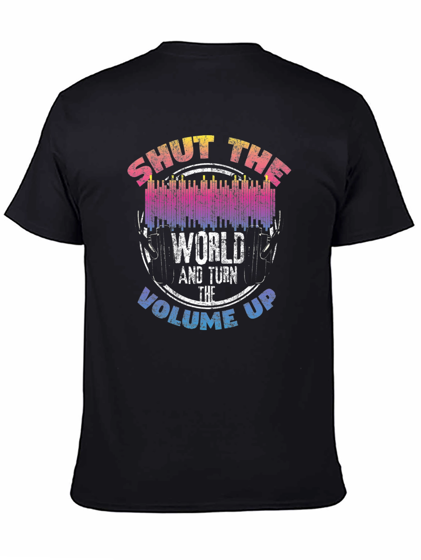 Black Shut The World Up Graphic T-Shirt view 4