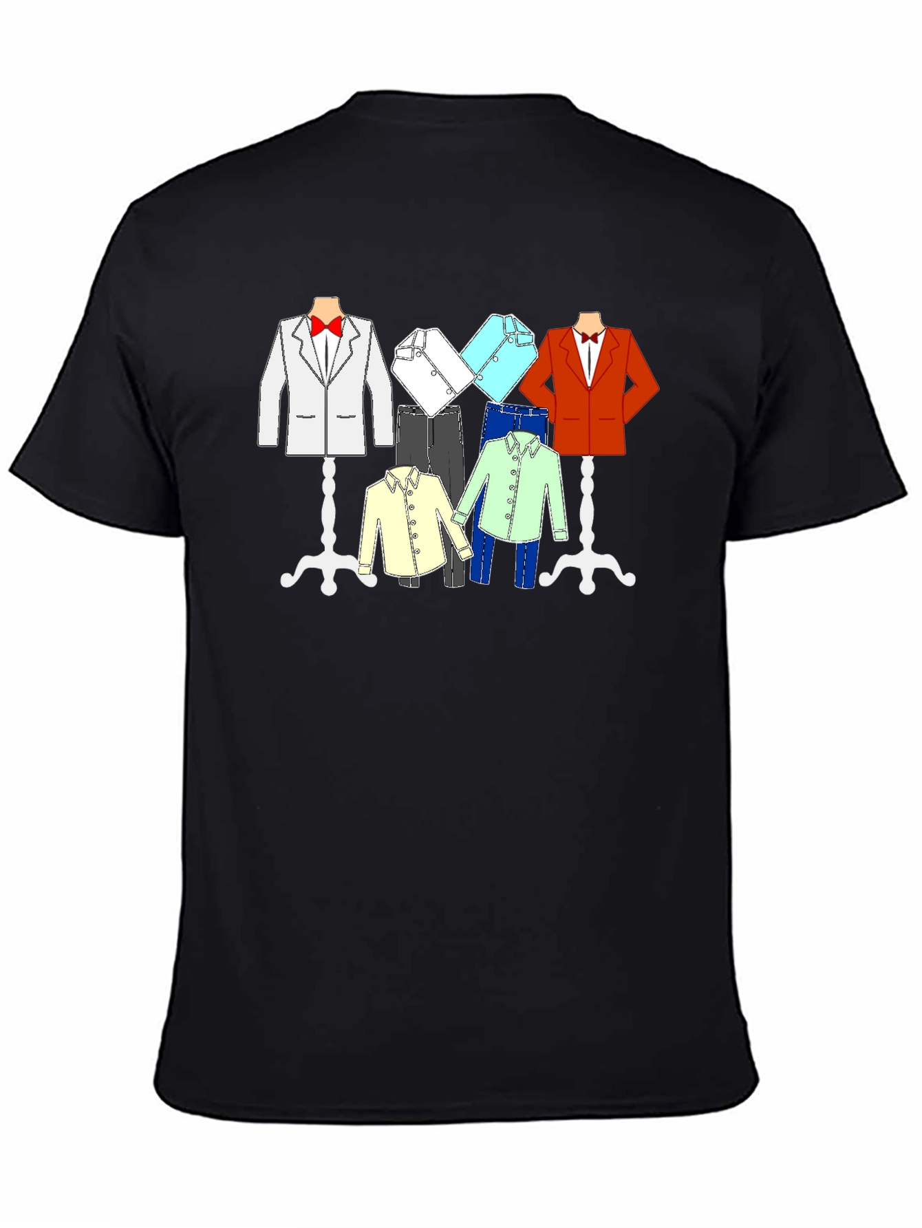 Black Stylish Clothing Rack Graphic T-Shirt view 4