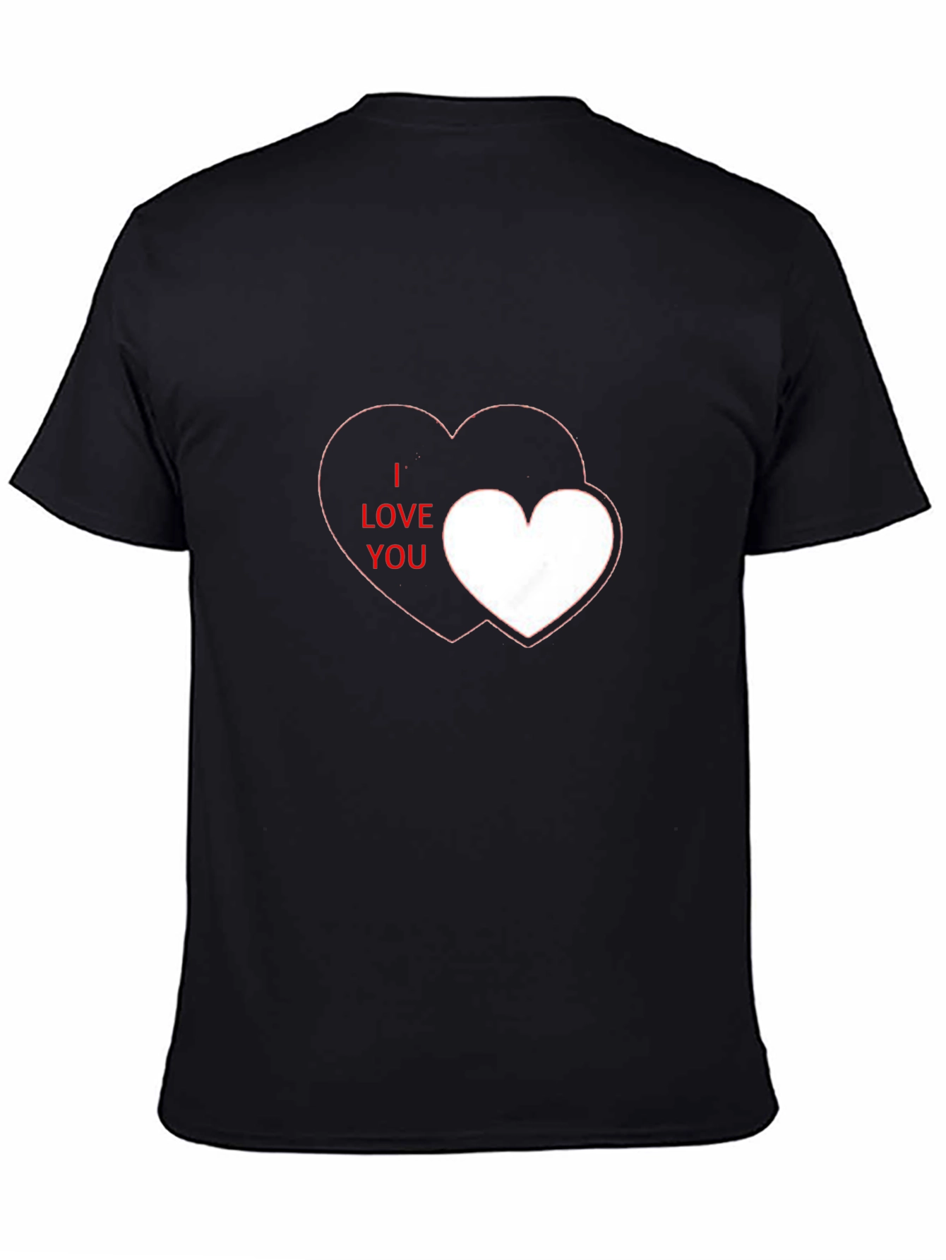 Black I Love You Heart Graphic Tee - Black view 4