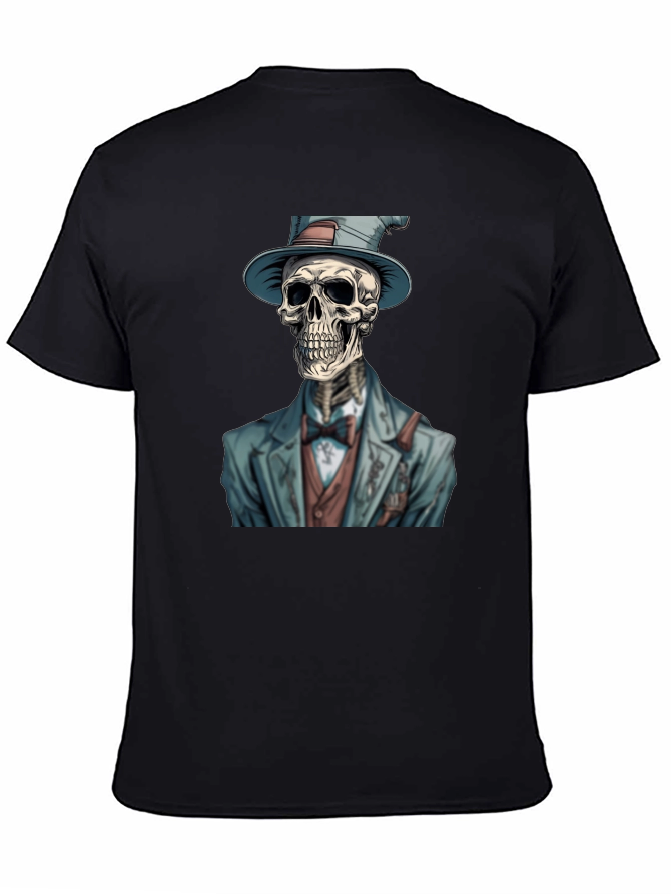 Black Dapper Skeleton T-Shirt - Unique Graphic Tee view 4