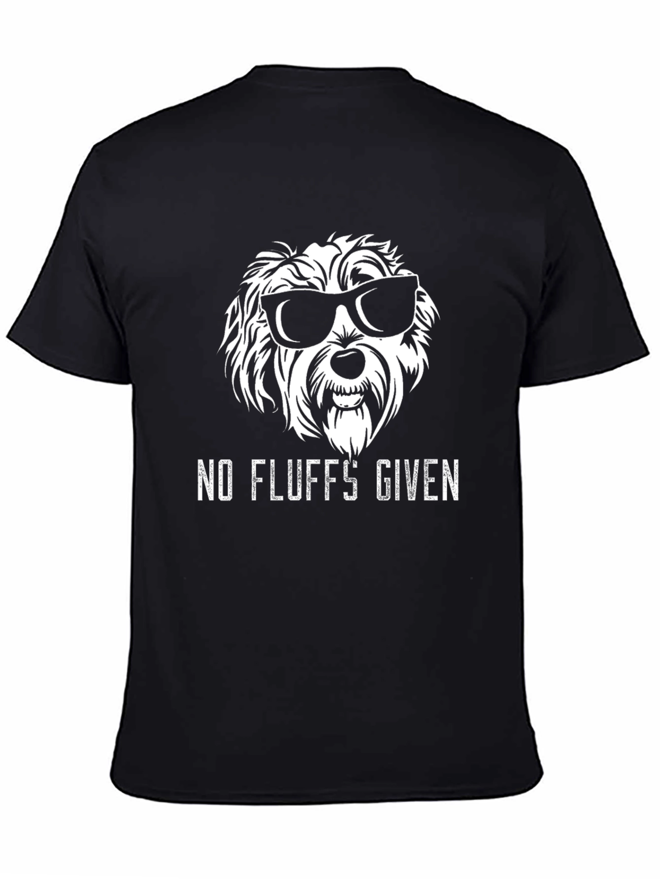 Black No Fluffs Given Dog T-Shirt view 4