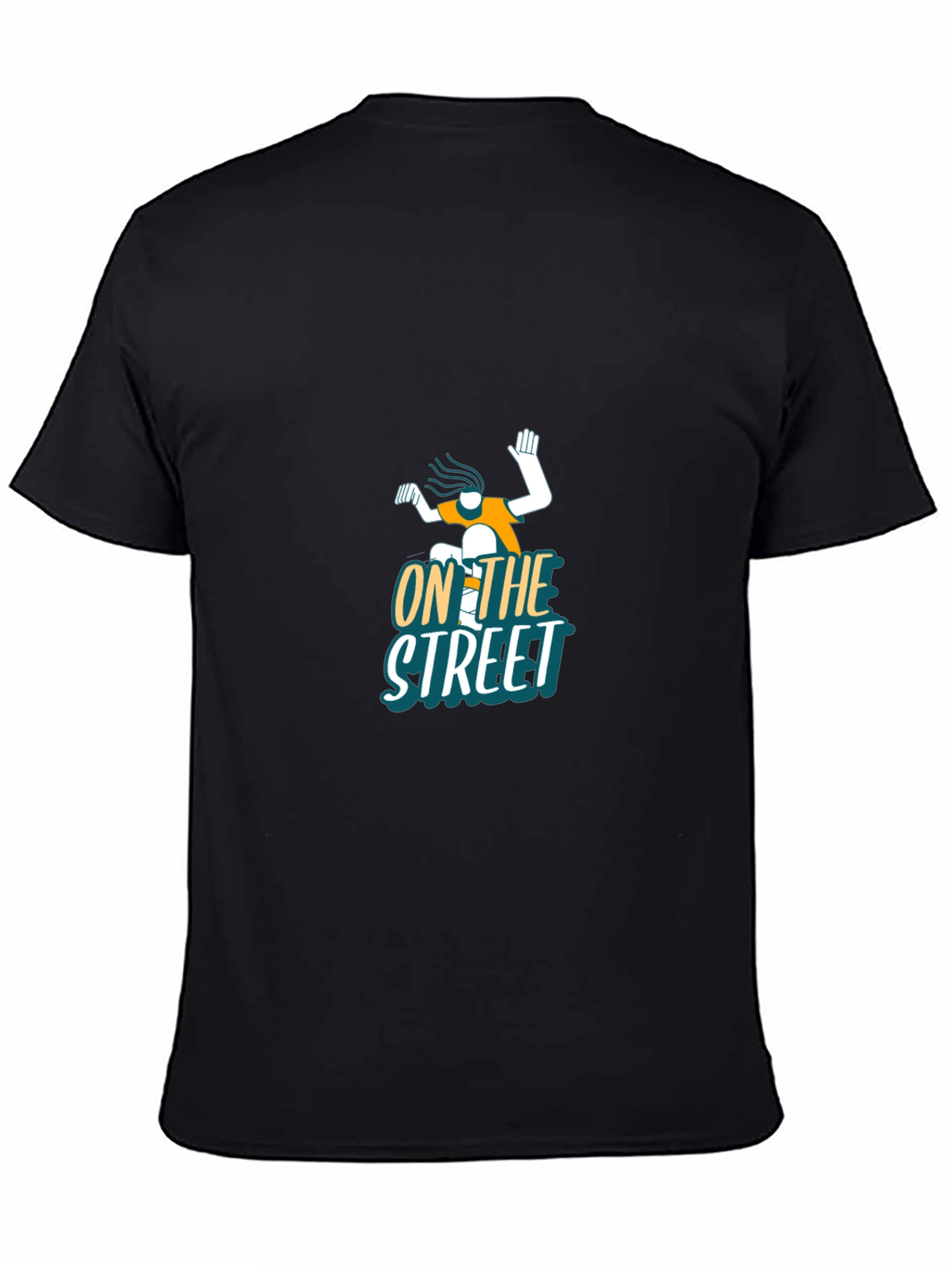 Black Cool 'On The Street' Graphic Black T-Shirt view 4